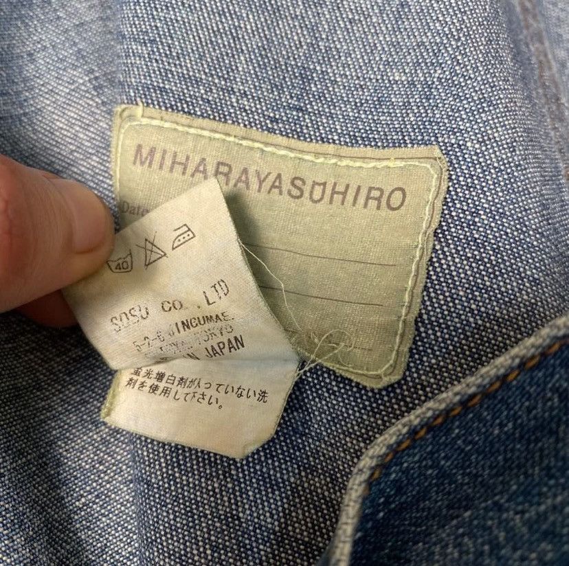 Maison MIHARA YASUHIRO 1990s Mihara Yasuhiro Zip Leather Patched Flared Denim Size US 32 / EU 48 - 4 Thumbnail