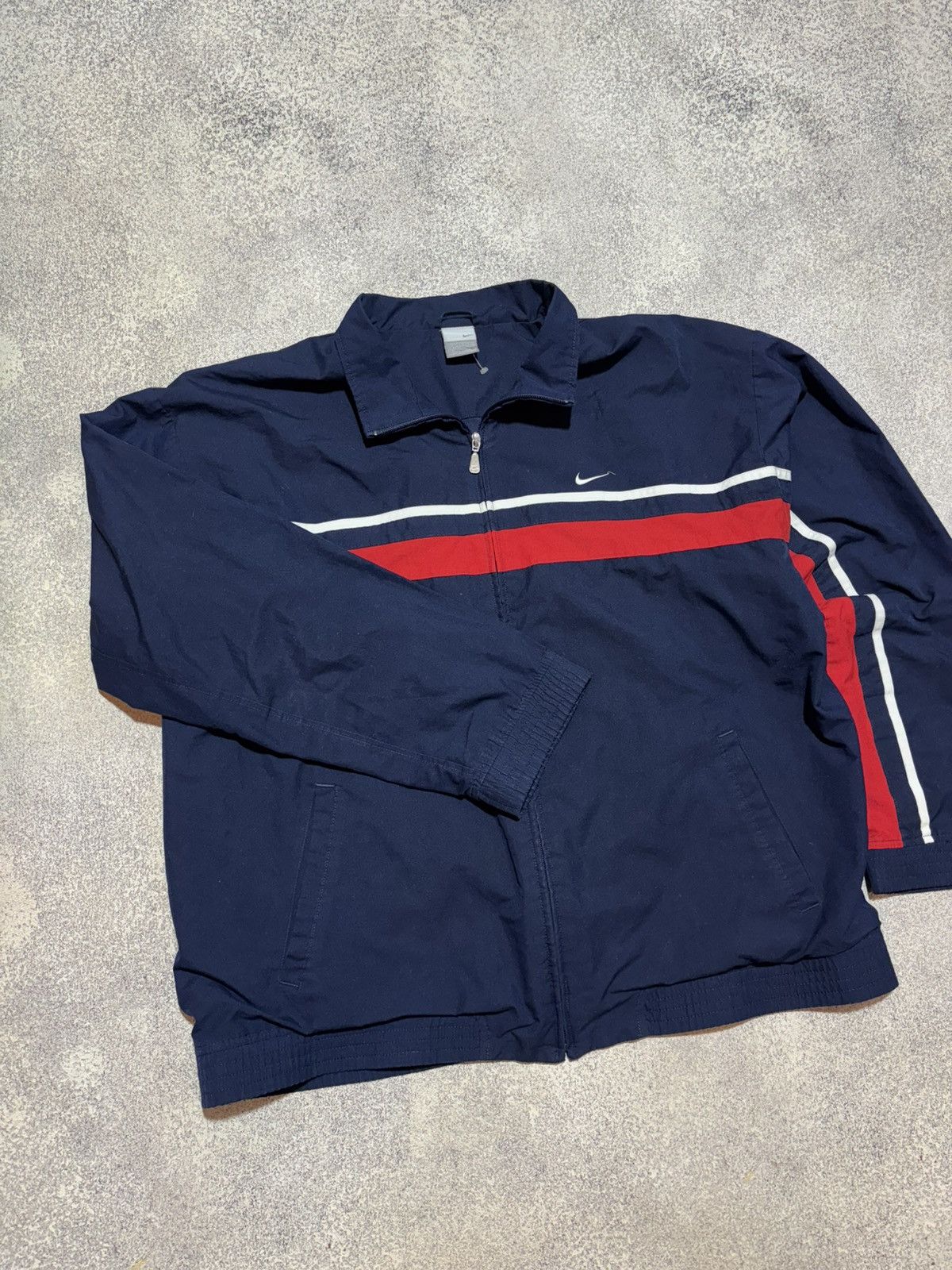 Nike × Vintage Vintage Nike Jacket Zip Up Navy Blue Mens XL Size US XL / EU 56 / 4 - 3 Thumbnail