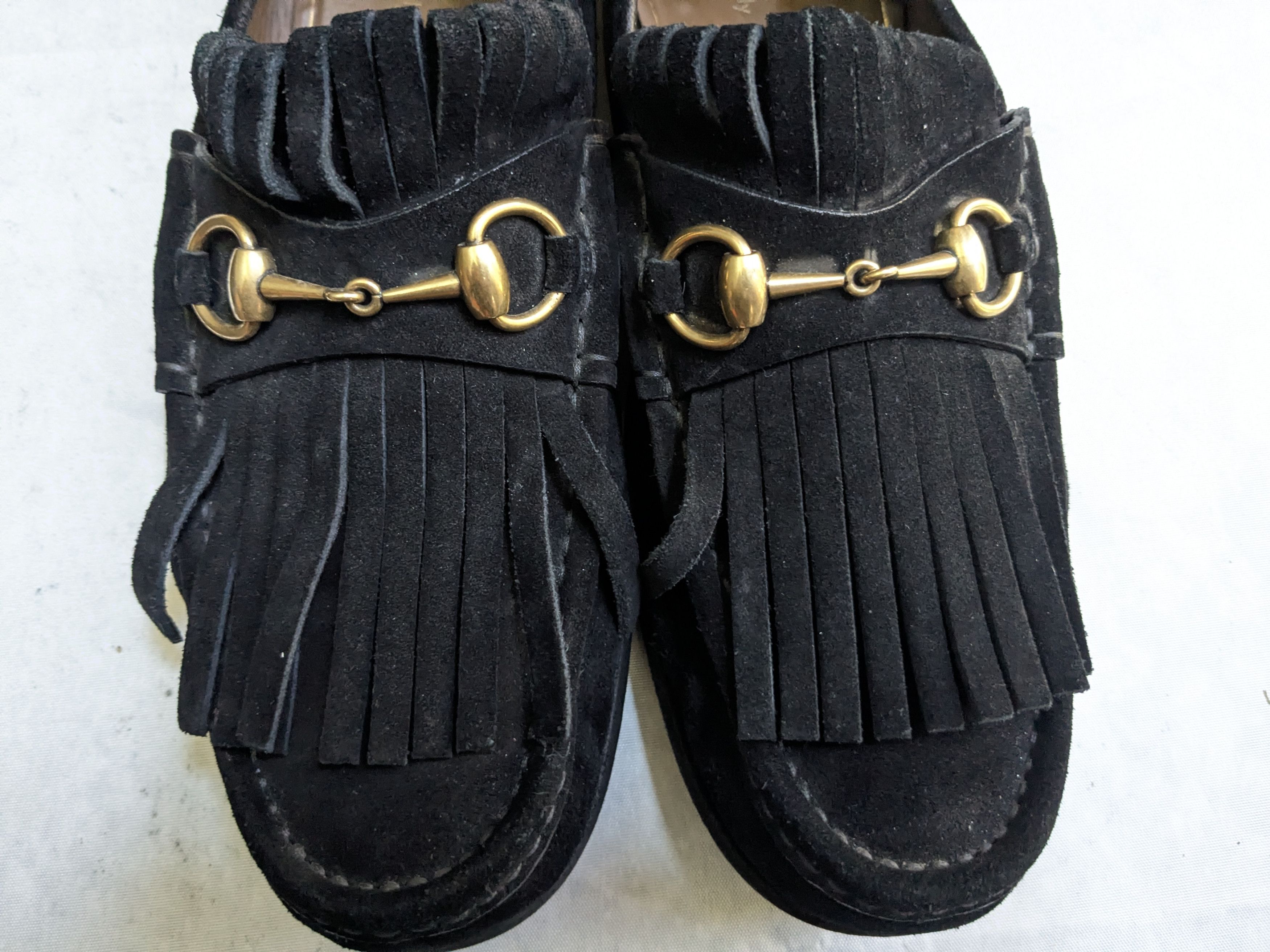 Gucci Gucci Horsebit Loafers Black Suede 10.5 Fringe Size US 10.5 / EU 43-44 - 4 Thumbnail
