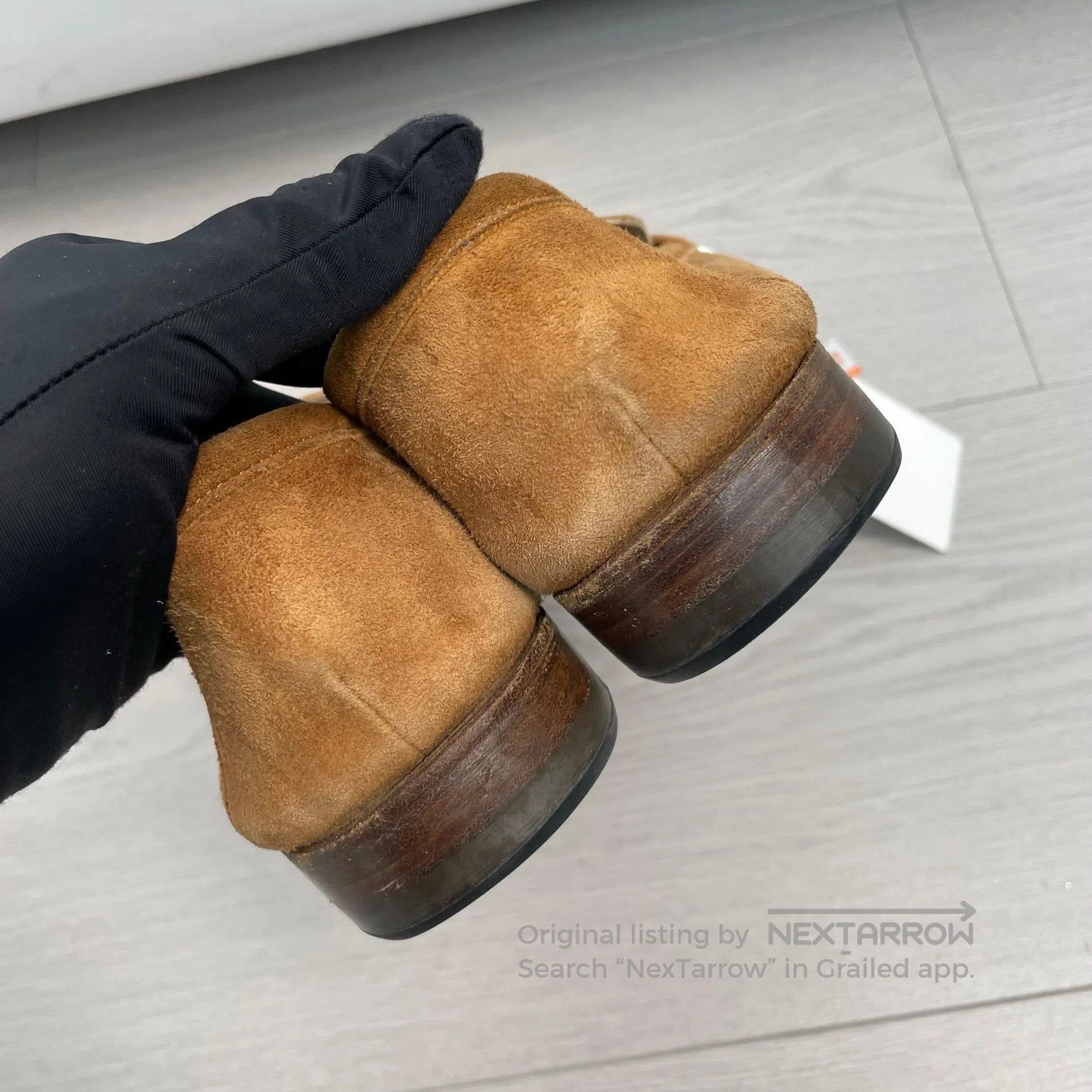 Hermes Hermes Caramel brown suede fringed loafers| Size US 6 / EU 39 - 3 Thumbnail
