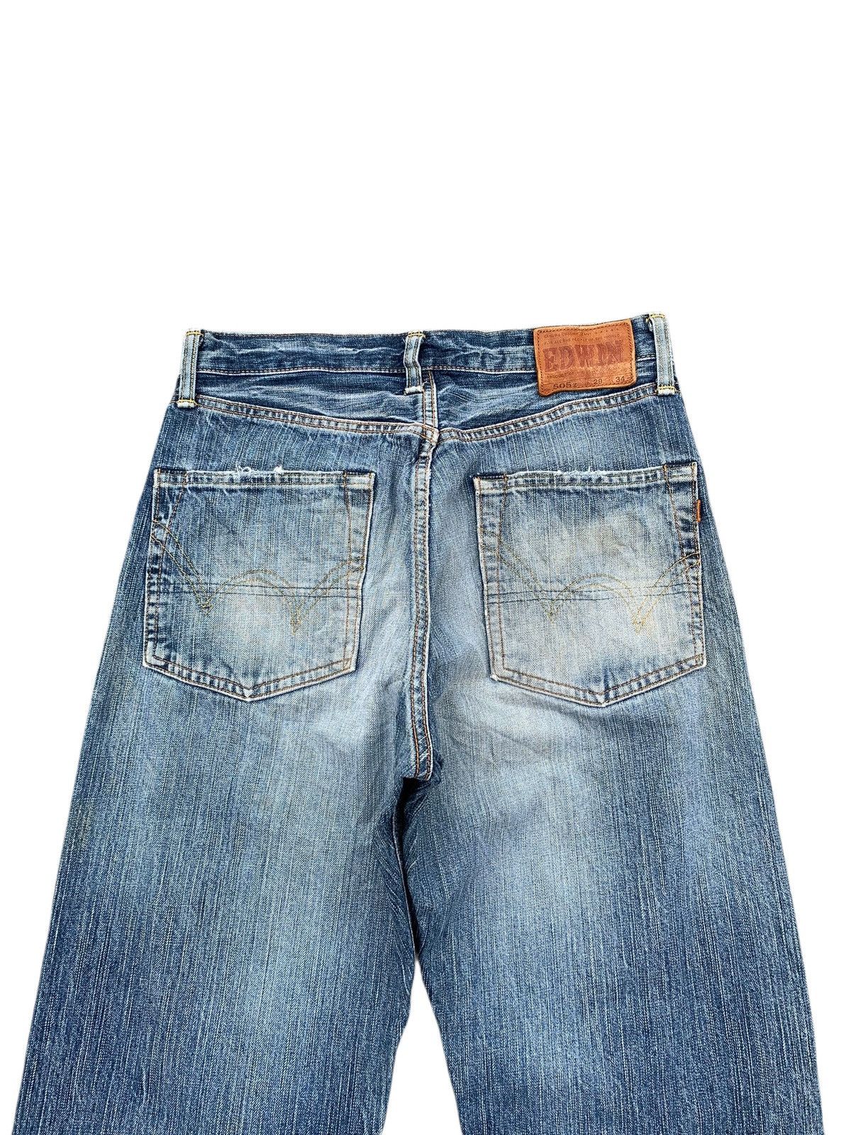 Edwin VINTAGE EDWIN 505z SELVEDGE FADED & RUSTY DISTRESSED DENIM Size US 29 - 8 Thumbnail