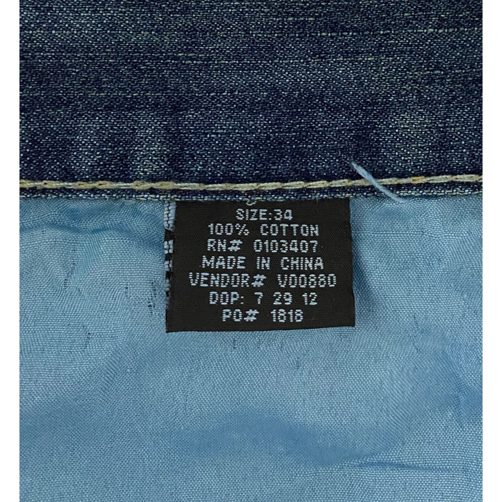 Vintage City Ink Jeans Men's Size 34 Blue Whiskers Flap Embroidered Pockets Size US 34 / EU 50 - 6 Thumbnail