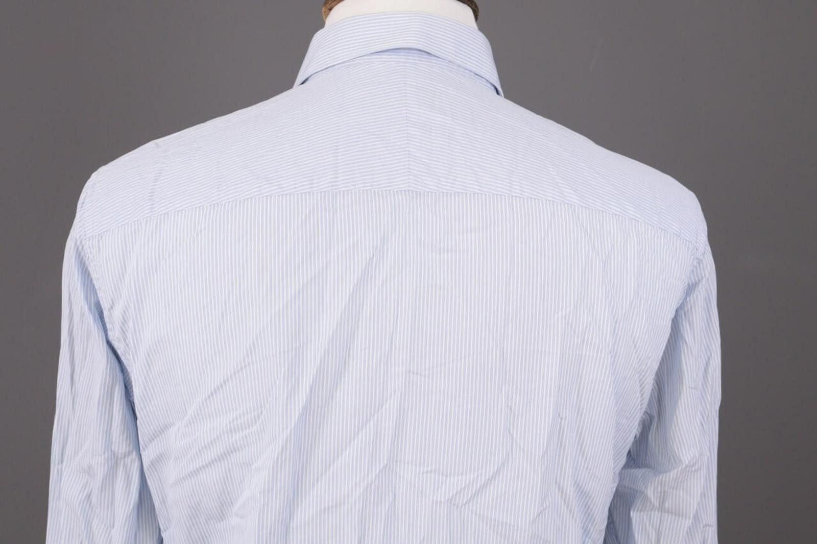 Gieves & Hawkes Gieves & Hawkes Blue Pinstripe Cuffs Dress Shirt Size 16 Size US M / EU 48-50 / 2 - 8 Thumbnail