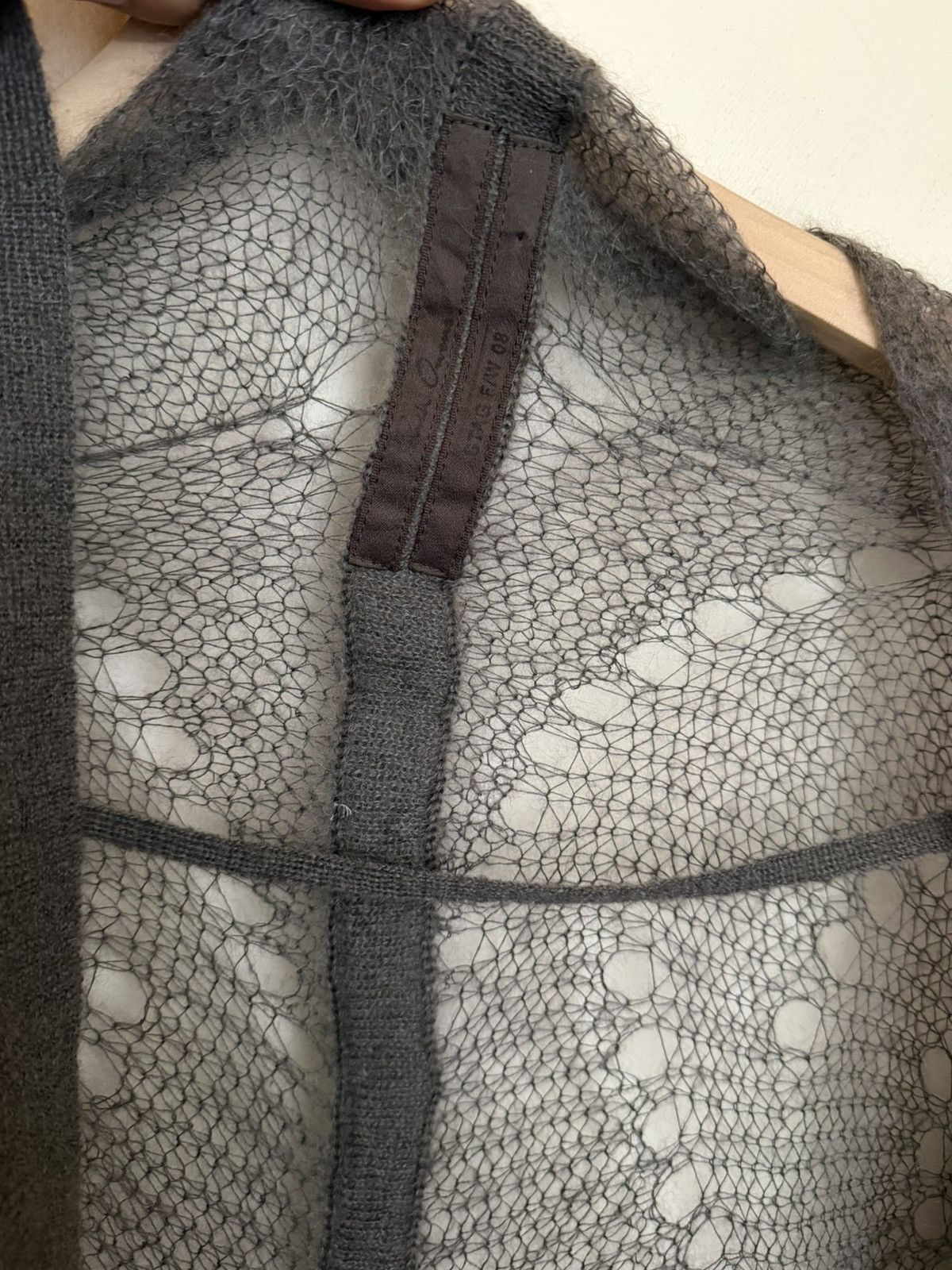 Rick Owens Rick Owens STAG FW 2008 gray open knit draped cardigan Size M / US 6-8 / IT 42-44 - 5 Thumbnail