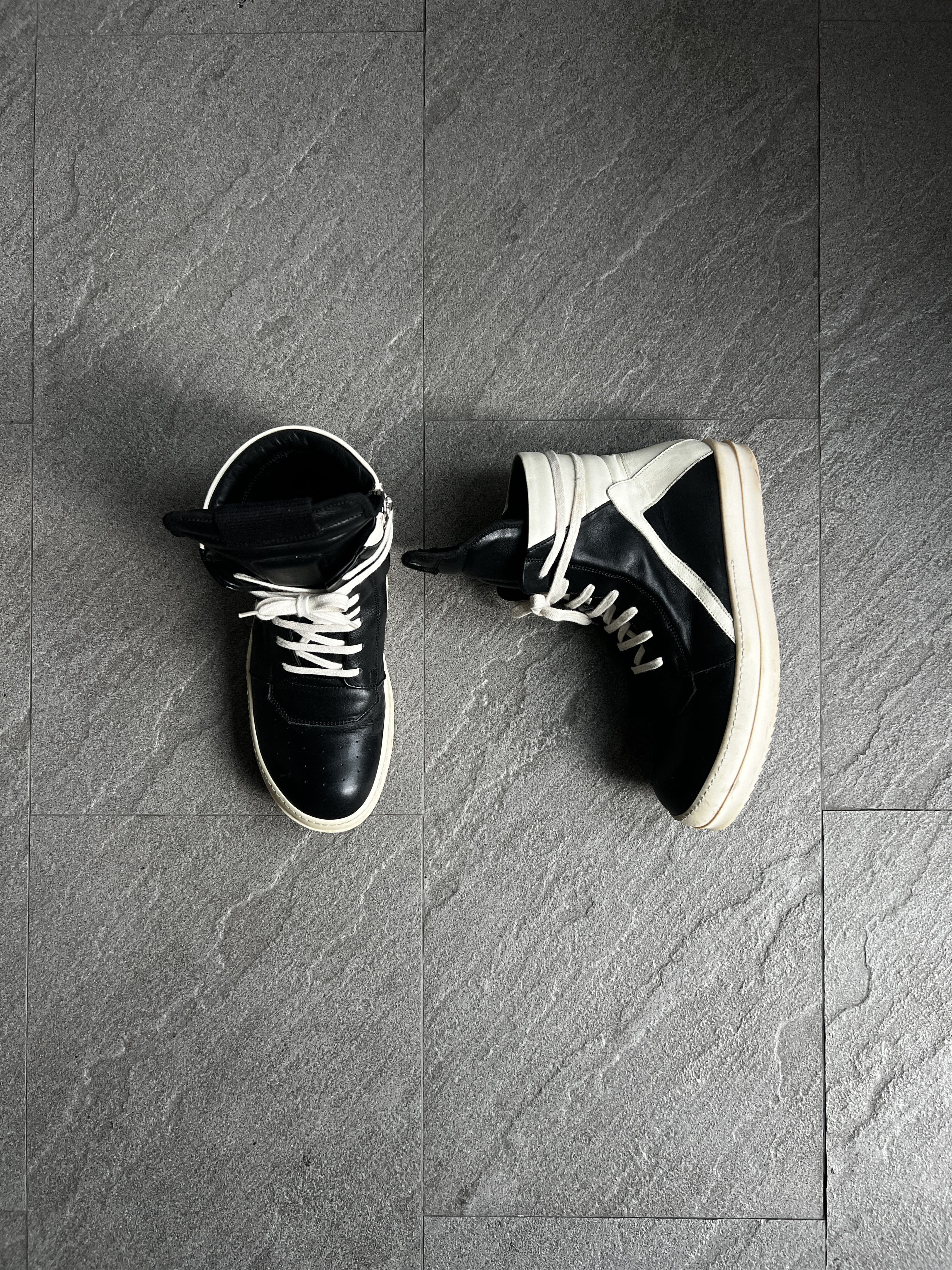 Rick Owens Rick Owens Geobasket Black Milk Leather EU40.5 Size US 7.5 / EU 40-41 - 2 Thumbnail
