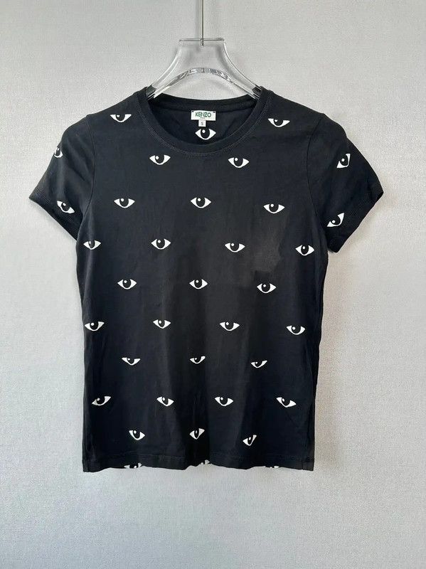 KENZO Black Cotton Eye Print Short Sleeve Tee 0089