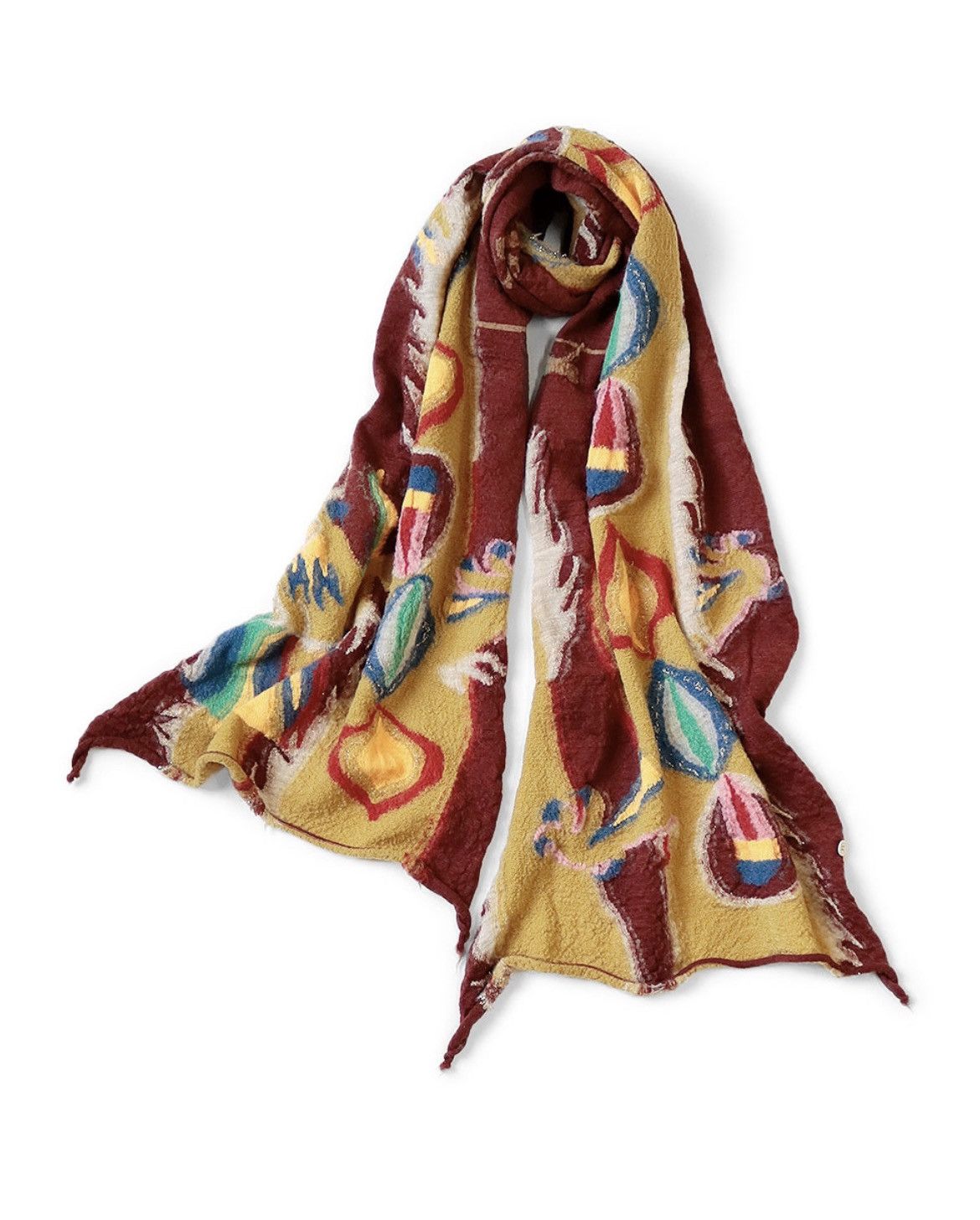 Kapital Kapital Fulled wool Dragon Dance HAPPY Scarf Muffler Size ONE SIZE - 7 Thumbnail