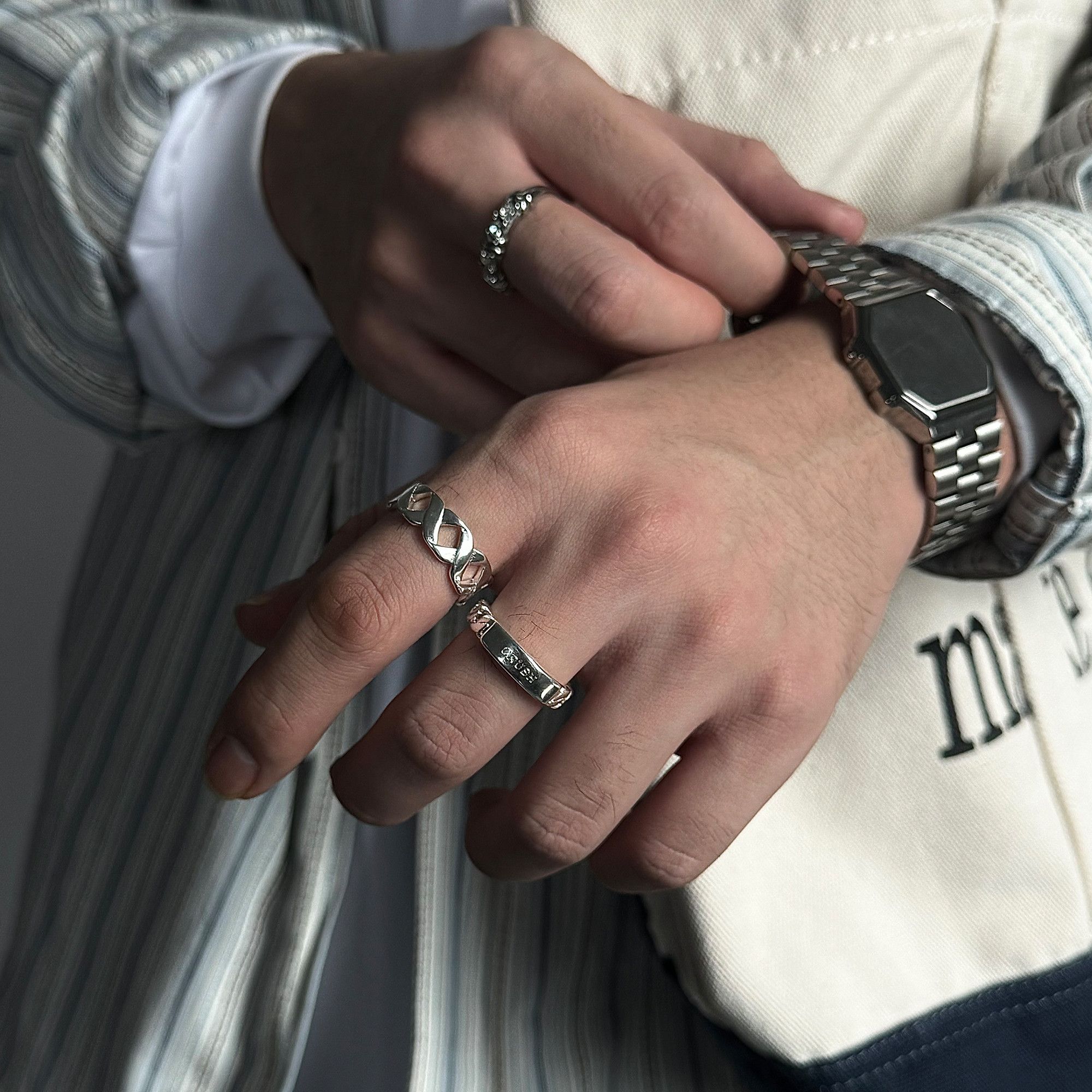 Jewelry Rare Jewelry Rings Open Size Chrome Ring (Size 7-13) Size ONE SIZE - 1 Thumbnail