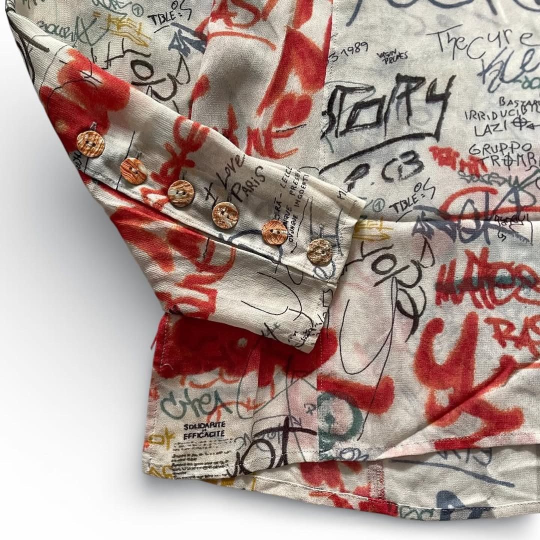 Jean Paul Gaultier Archive Jean Paul Gaultier SS1994 Graffiti Mesh Long Shirt Size US M / EU 48-50 / 2 - 7 Thumbnail