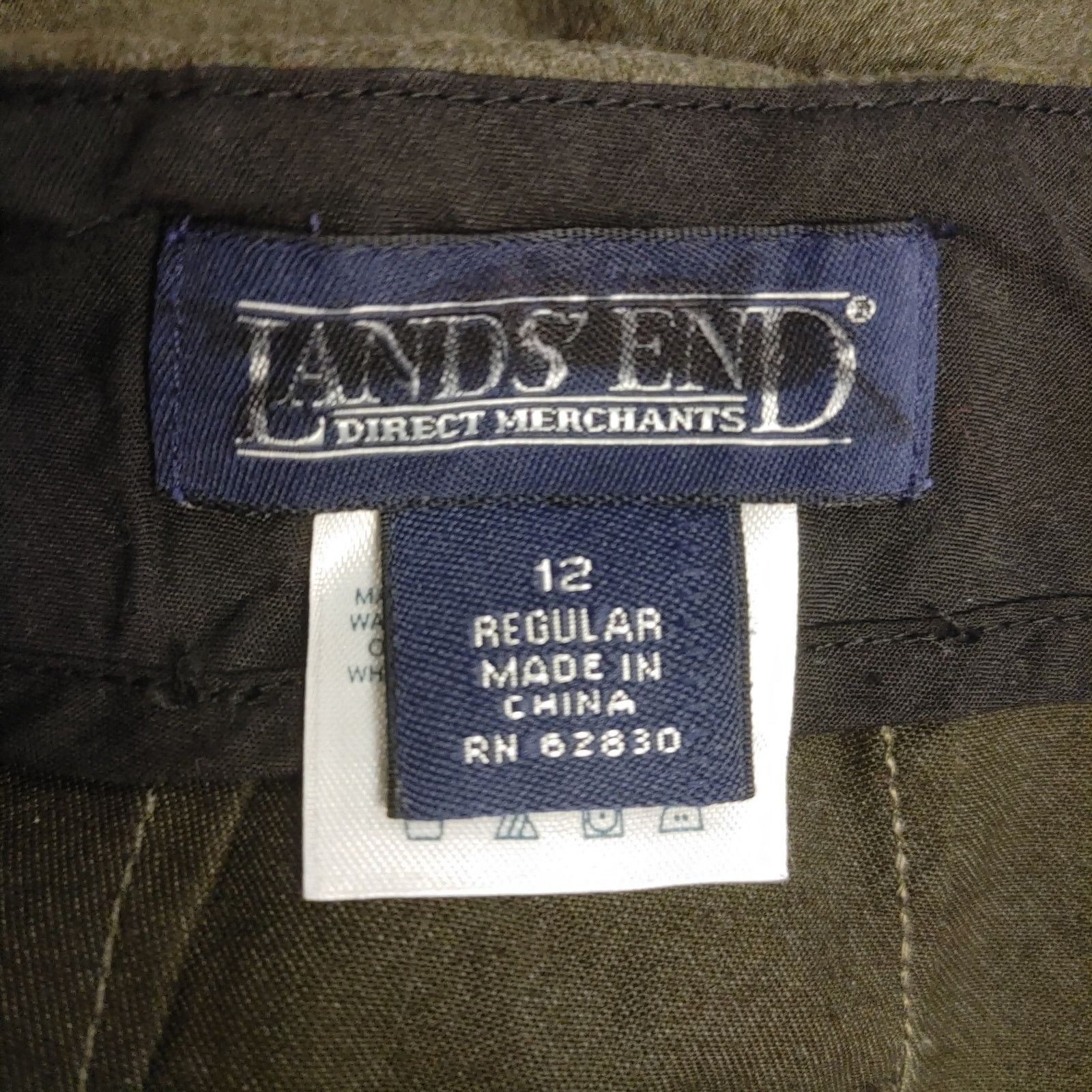 Lands' End Land's End Women's 12R Olive Green Straight Leg Dress Pants Size 36" / US 14 / IT 50 - 3 Thumbnail