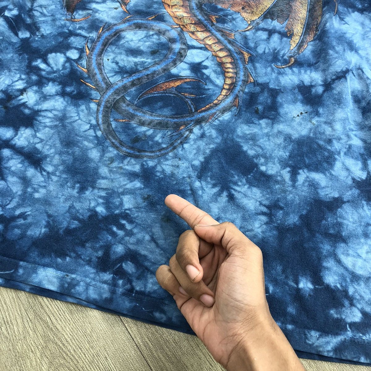 Japanese Brand 2000s Dragon Logo Art Tie Dye Long Sleeve Size US L / EU 52-54 / 3 - 8 Thumbnail