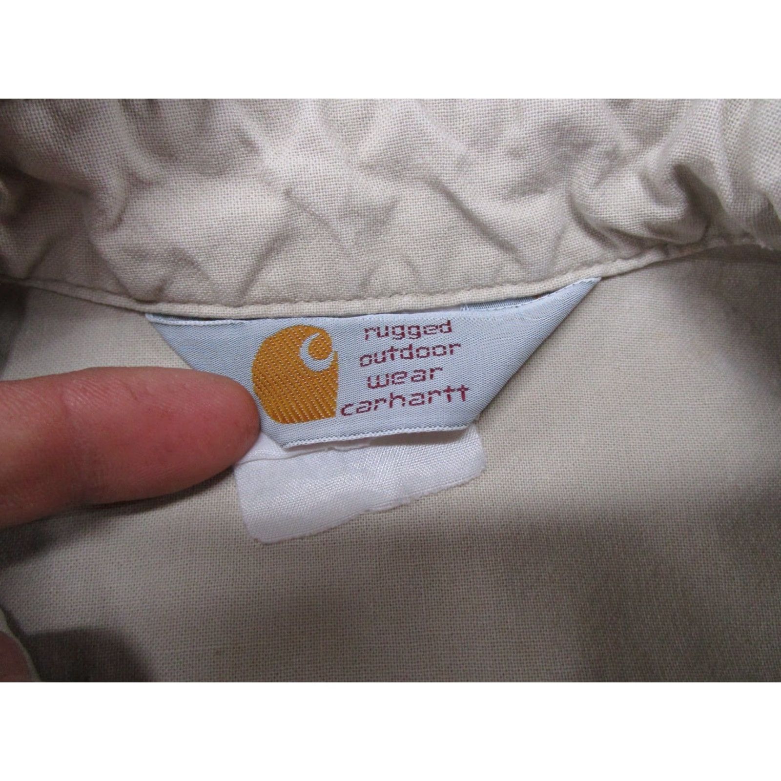 Carhartt VINTAGE Carhartt Rugged Outdoor Wear Duck Canvas Work Shirt USA 90s Men XL Beige Cotton Heavyweight Pockets Button-Up Size US XL / EU 56 / 4 - 2 Thumbnail