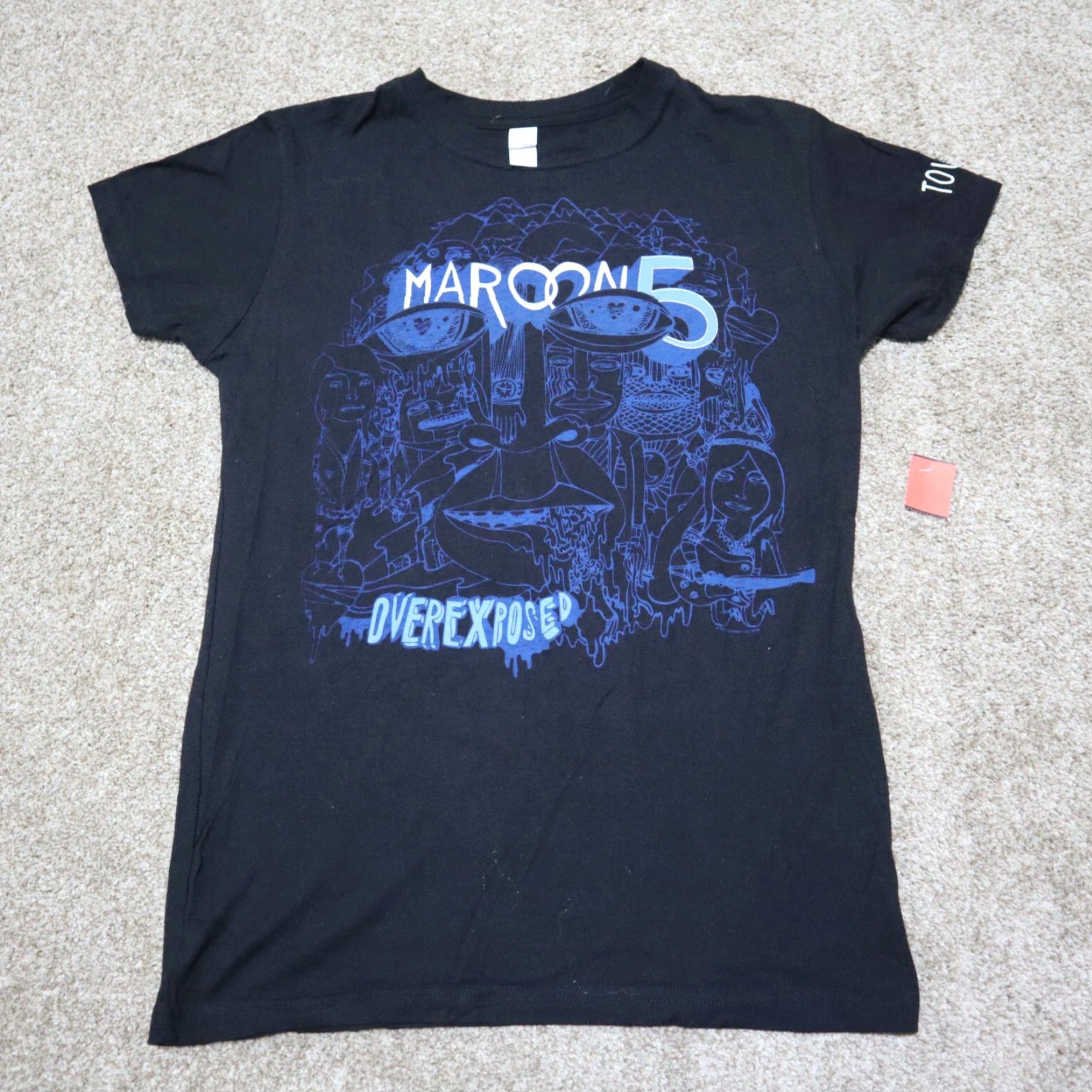 Tultex VINTAGE Maroon 5 2013 Tour Tee T-Shirt Overexposed Album Art Black Women's L Size L / US 10 / IT 46 - 2 Thumbnail