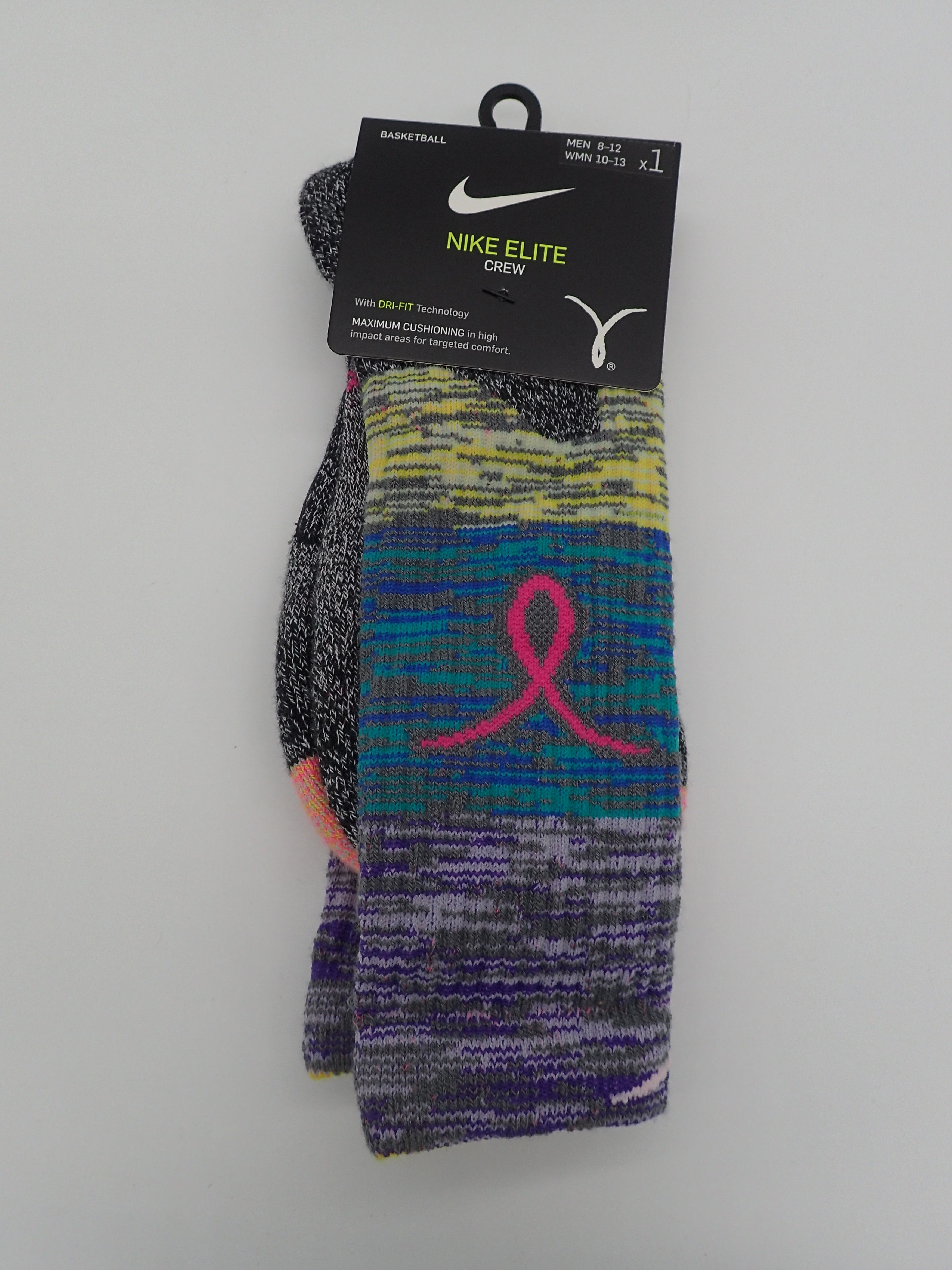 Nike 2 PACK Nike ELITE CREW KAY YOW Basketball Socks Size ONE SIZE - 3 Thumbnail