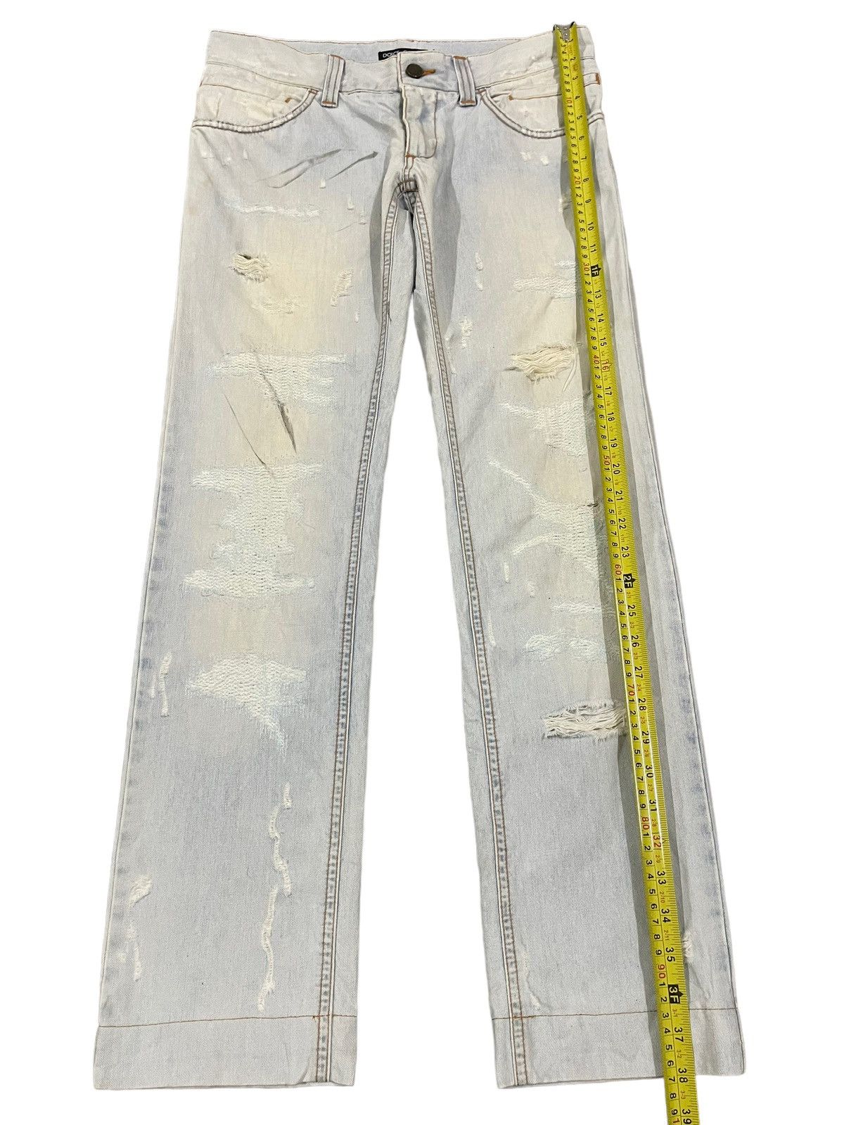 Dolce & Gabbana Vintage Dolce & Gabbana Italy Blue Wash Distressed Jeans Size US 31 - 13 Thumbnail