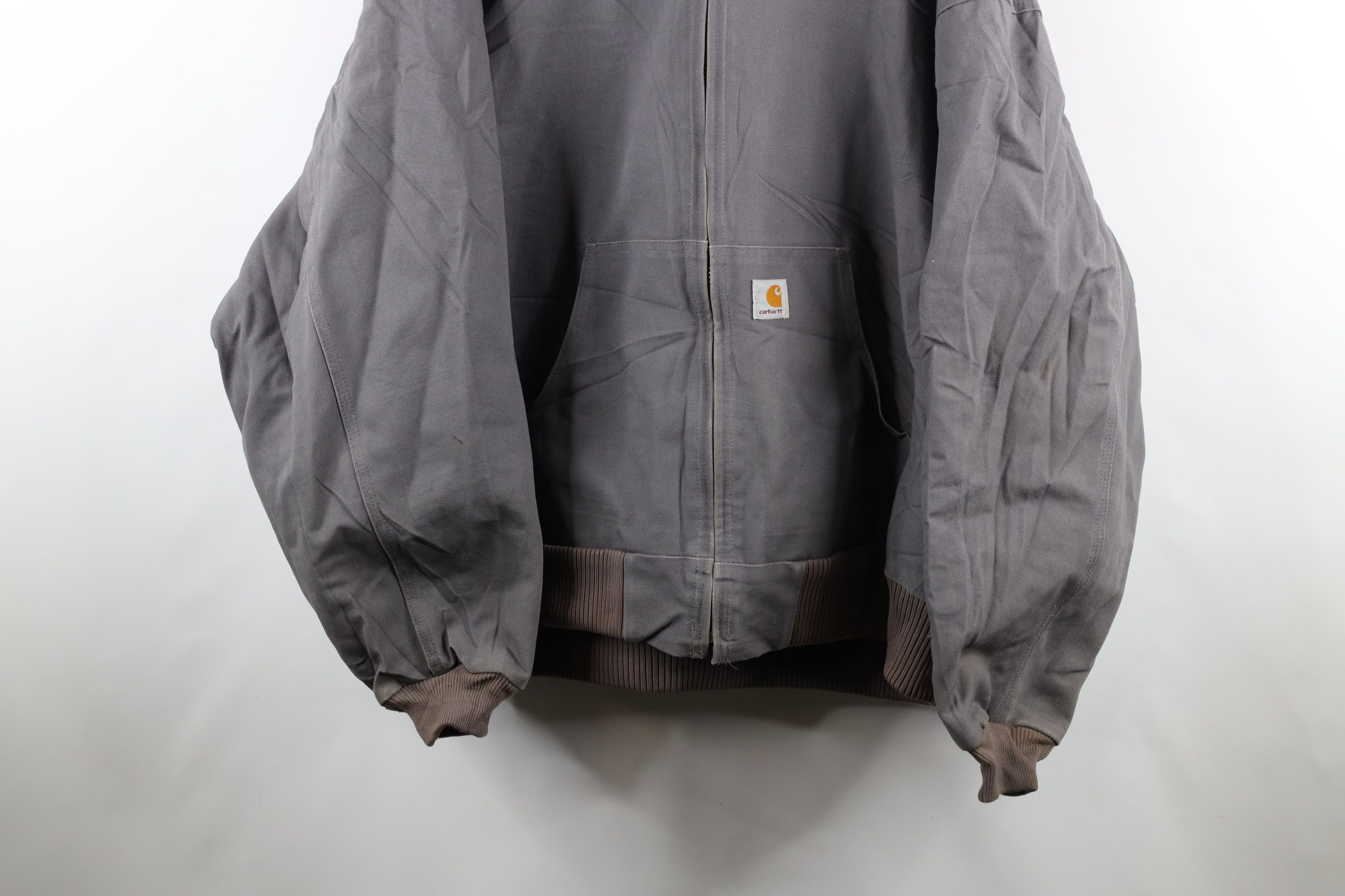 Carhartt × Vintage Vintage Carhartt Spell Out Quilted Hooded Jacket Gray USA Size US XXL / EU 58 / 5 - 3 Thumbnail