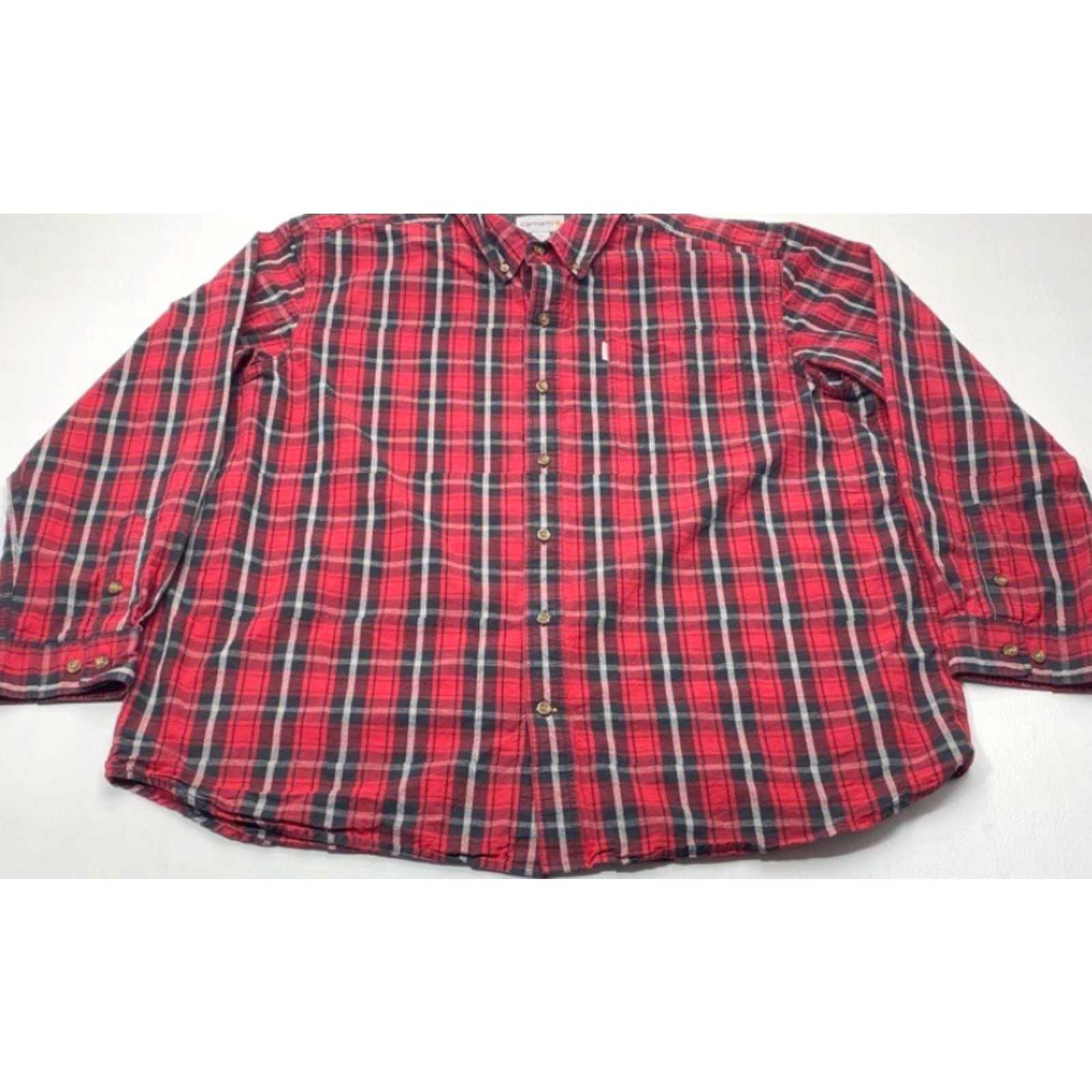 Carhartt Carhartt Shirt 102202 Mens 2XL Red Plaid Relaxed Fit Button-Down Long Sleeve Shirt Size US XXL / EU 58 / 5 - 2 Thumbnail