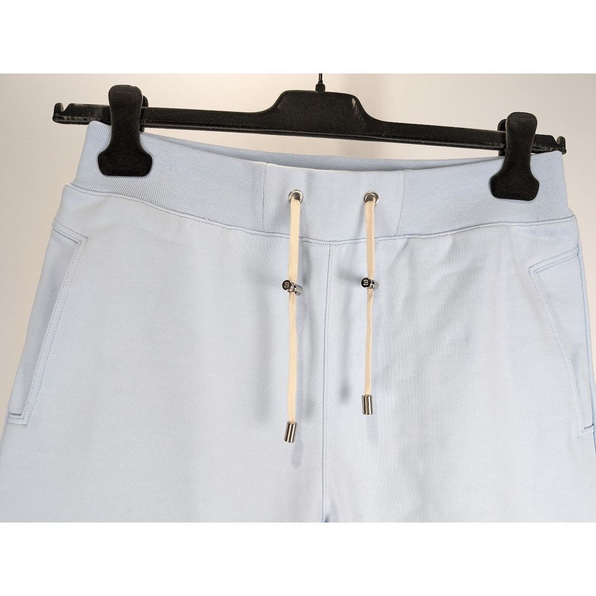 Balmain o1rshd1 B Logo Jogger Short in Baby Blue Size US 32 / EU 48 - 11 Thumbnail