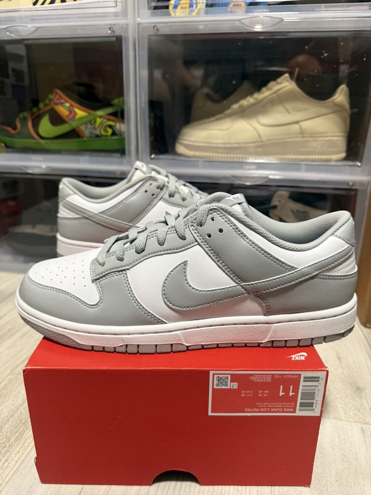 Nike Nike Dunk Low White Light Smoke Grey Size US 11 / EU 44 - 1 Thumbnail