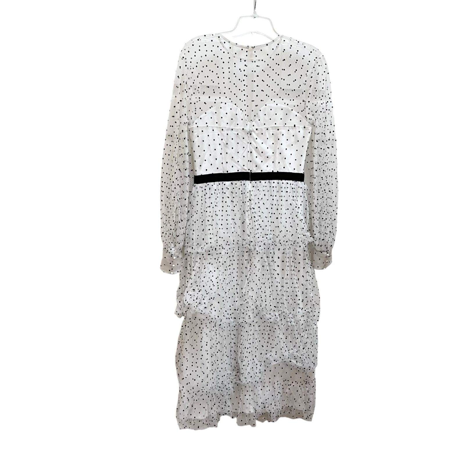 Alice McCall Alice McCall Mysteria White Polka-Dot Tiered Midi Dress Size M / US 6-8 / IT 42-44 - 4 Thumbnail