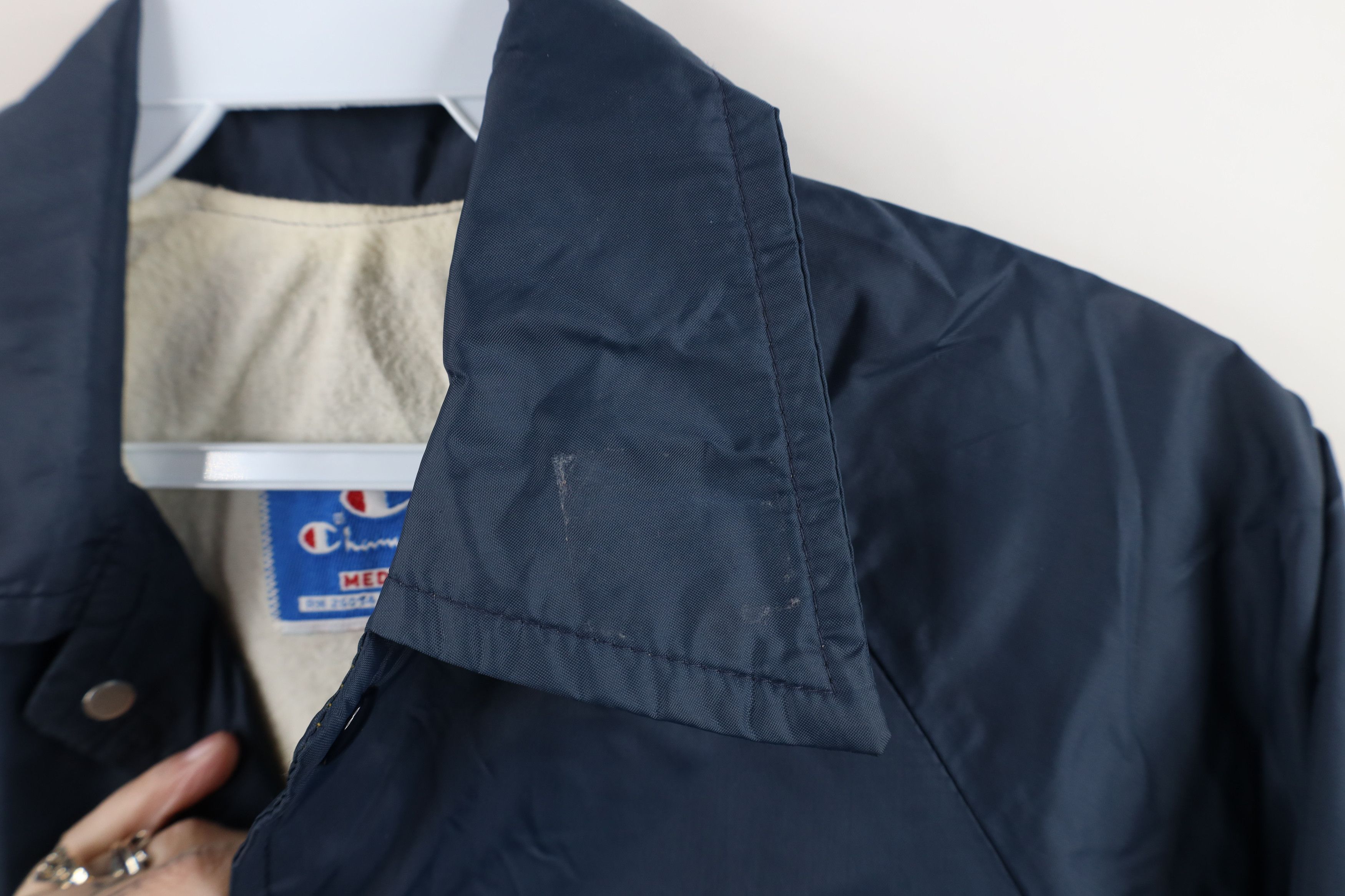 Champion × Vintage Vintage 80s Champion Dame University Coach Jacket Blue USA Size M / US 6-8 / IT 42-44 - 9 Thumbnail