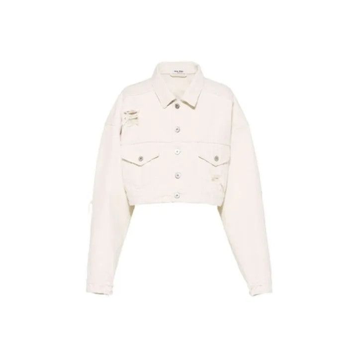 Miu Miu Miu Miu Cropped Denim Jacket for Women 0079 Size S / US 4 / IT 40 - 1 Thumbnail