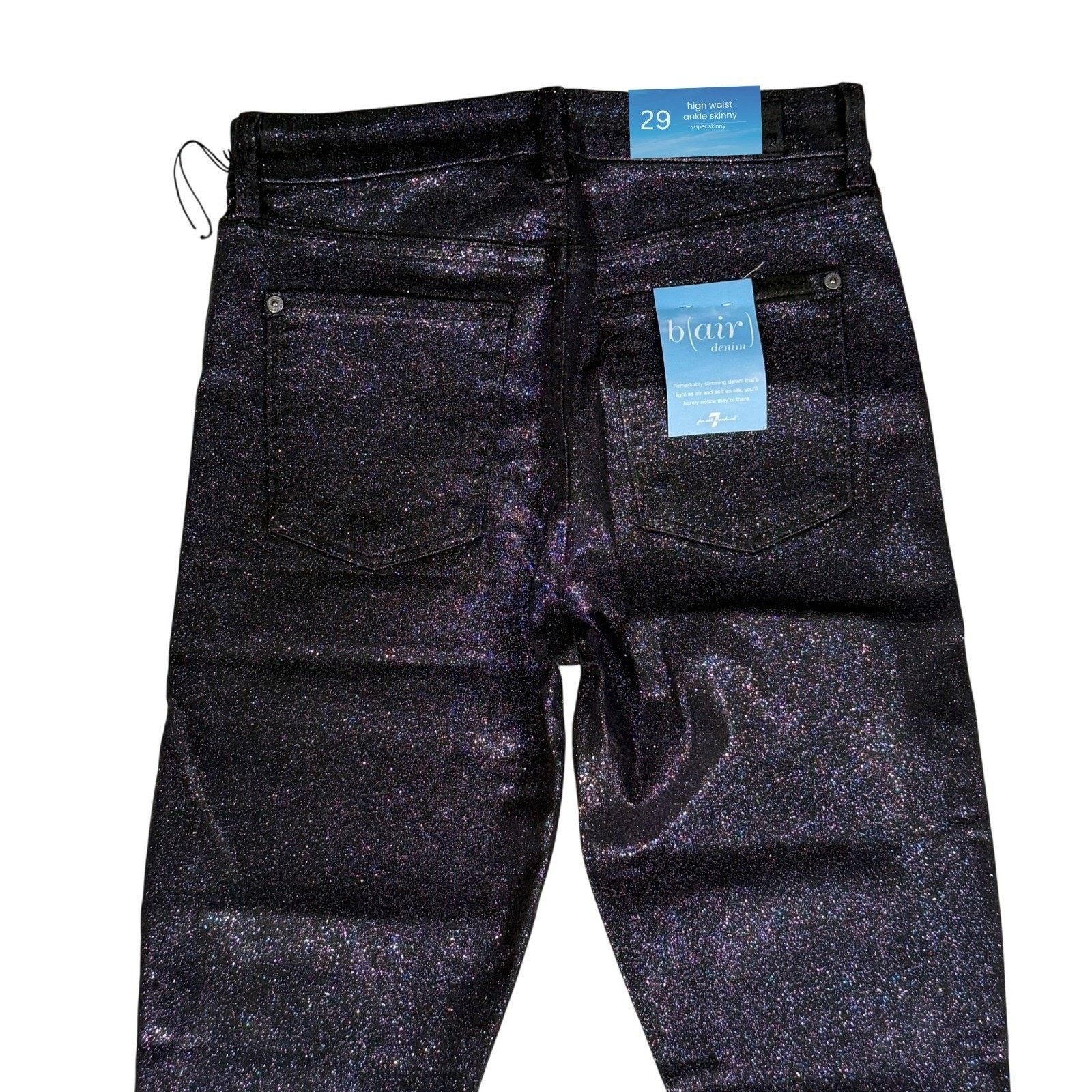 7 For All Mankind 7 For All Mankind High Waist Skinny Jeans Size 29 Glitter Size 29" - 4 Thumbnail