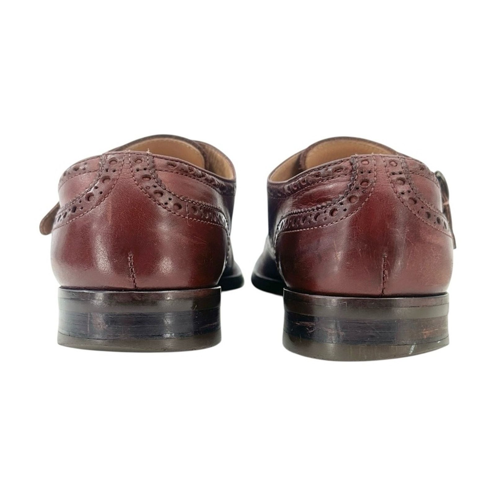 Velasca Burgundy Brown Monk Strap Leather Shoes Loafers Size US 9.5 / EU 42-43 - 6 Thumbnail