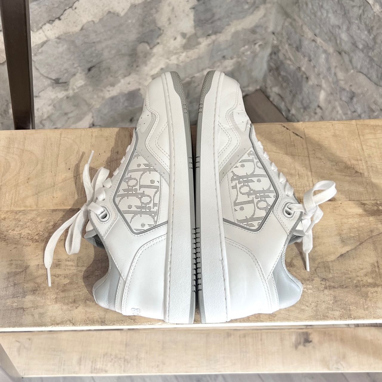 Dior Dior B27 White Grey Oblique Leather Low Top Sneakers Size US 7 / EU 40 - 5 Thumbnail
