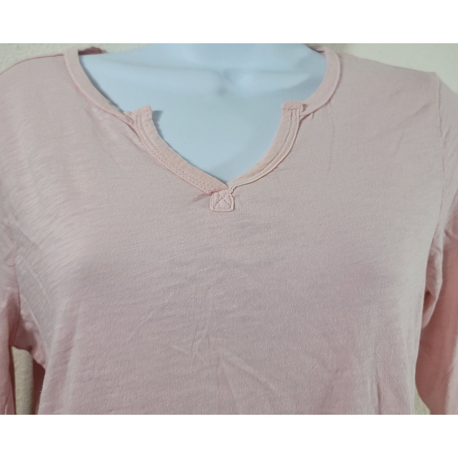 Faded Glory Faded Glory Pink Slub Knit Top Medium Lightweight Soft Size M / US 6-8 / IT 42-44 - 5 Thumbnail