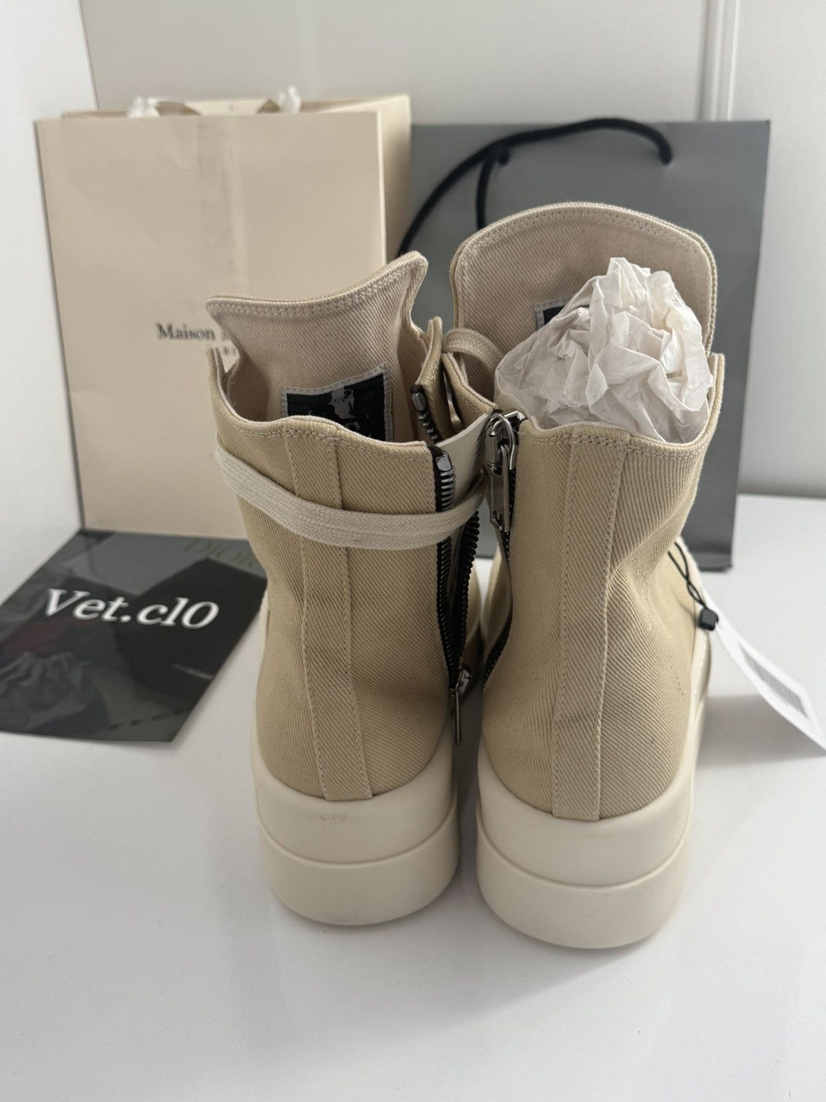 Rick Owens Drkshdw ⛔️Rick owens ramones double bumper drkshdw beige high 38.5 Size US 8.5 / IT 38.5 - 4 Thumbnail