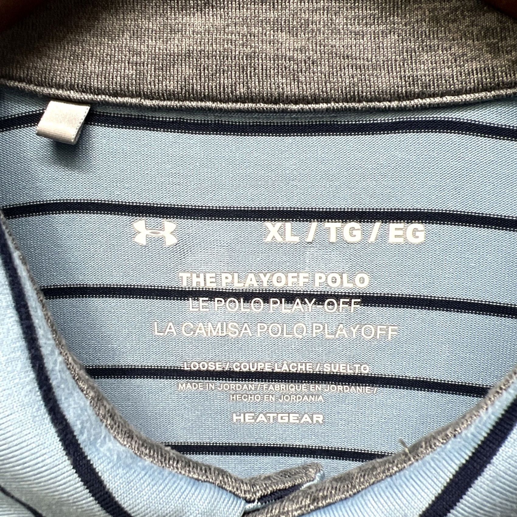 Under Armour Under Armour PLAYOFF Polo Shirt Striped Blue Mens XL Front Size US XL / EU 56 / 4 - 3 Thumbnail
