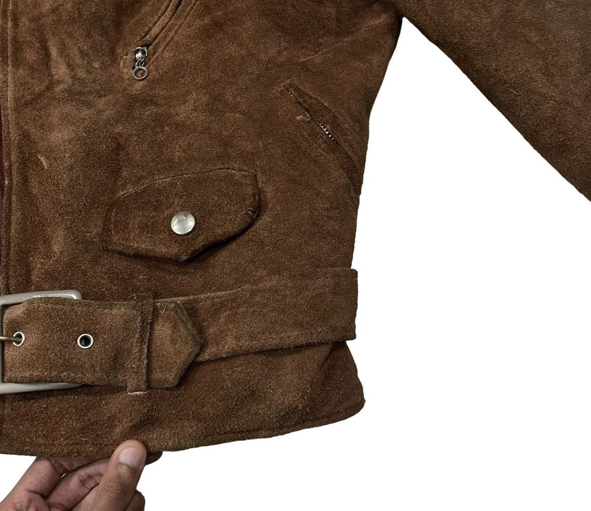 Schott Vintage Mextex Double Collar Biker Suede Leather Jacket Size US S / EU 44-46 / 1 - 3 Thumbnail