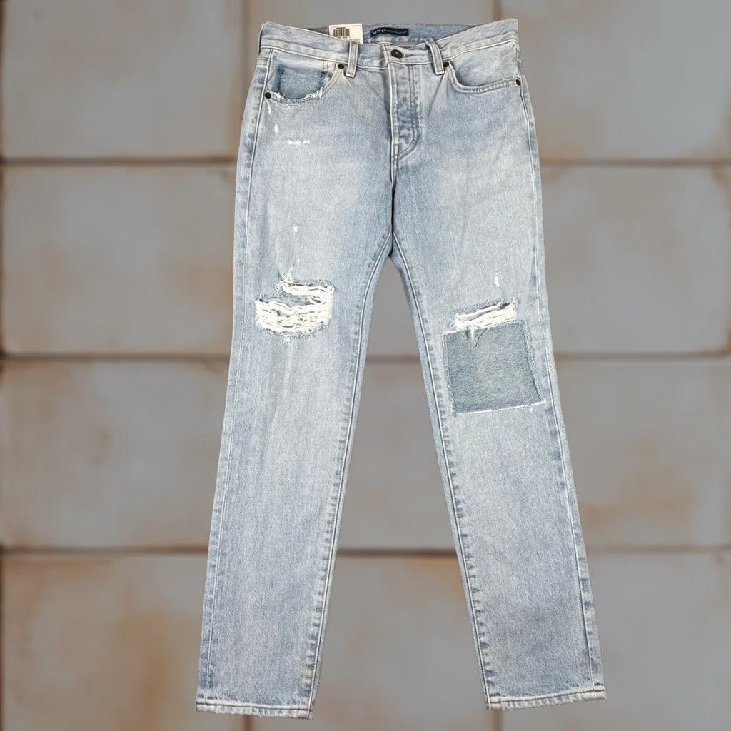 Levi's Levi's Made & Crafted Twig High Slim Jeans Womens 28 Light Wash Distressed Patchwork Size ONE SIZE - 1 Thumbnail