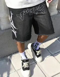 Japanese Brand Miyahara x Shi Graphic Drip Y2k Shorts Jorts Denim Size US 34 / EU 50 - 7 Thumbnail