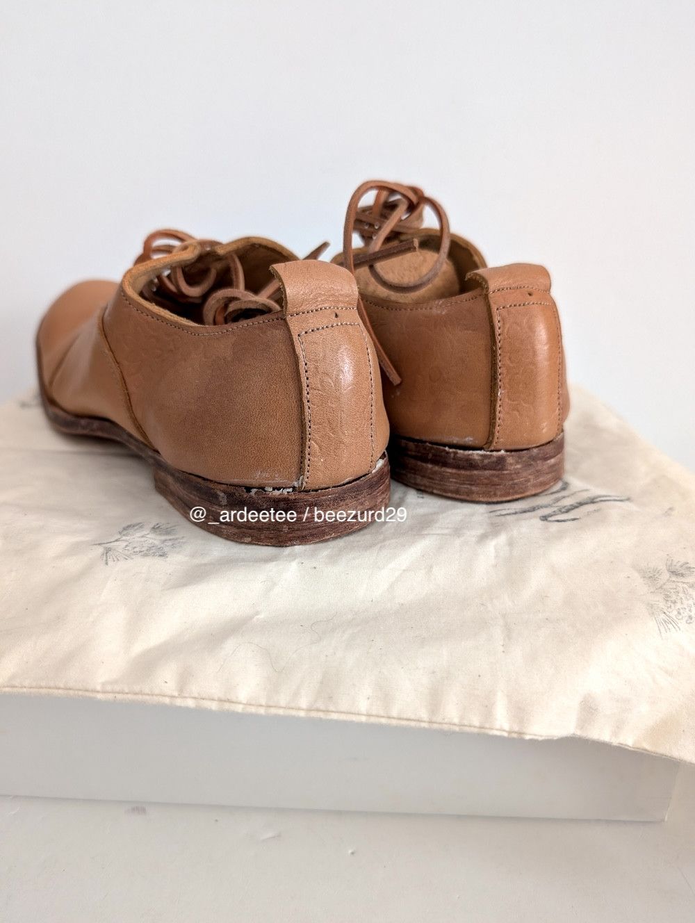 Paul Harnden Shoemakers *NEW* EMBOSSED TAN FLOWER W. OXFORDS 4L Size US 6.5 / IT 36.5 - 6 Thumbnail