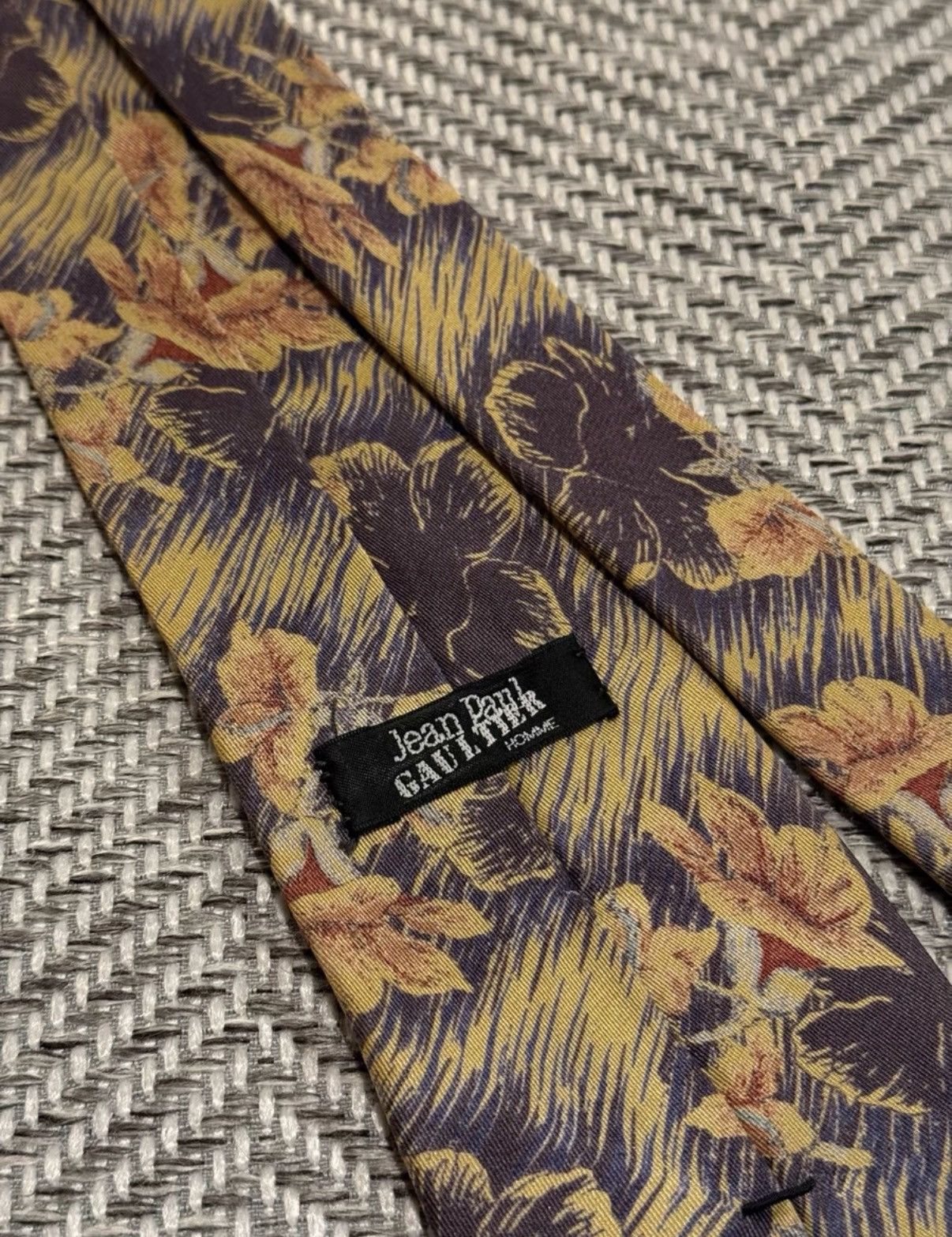 Jean Paul Gaultier Jean Paul Gaultier Hand-Painted Style Floral Print Tie K24 Size ONE SIZE - 6 Thumbnail