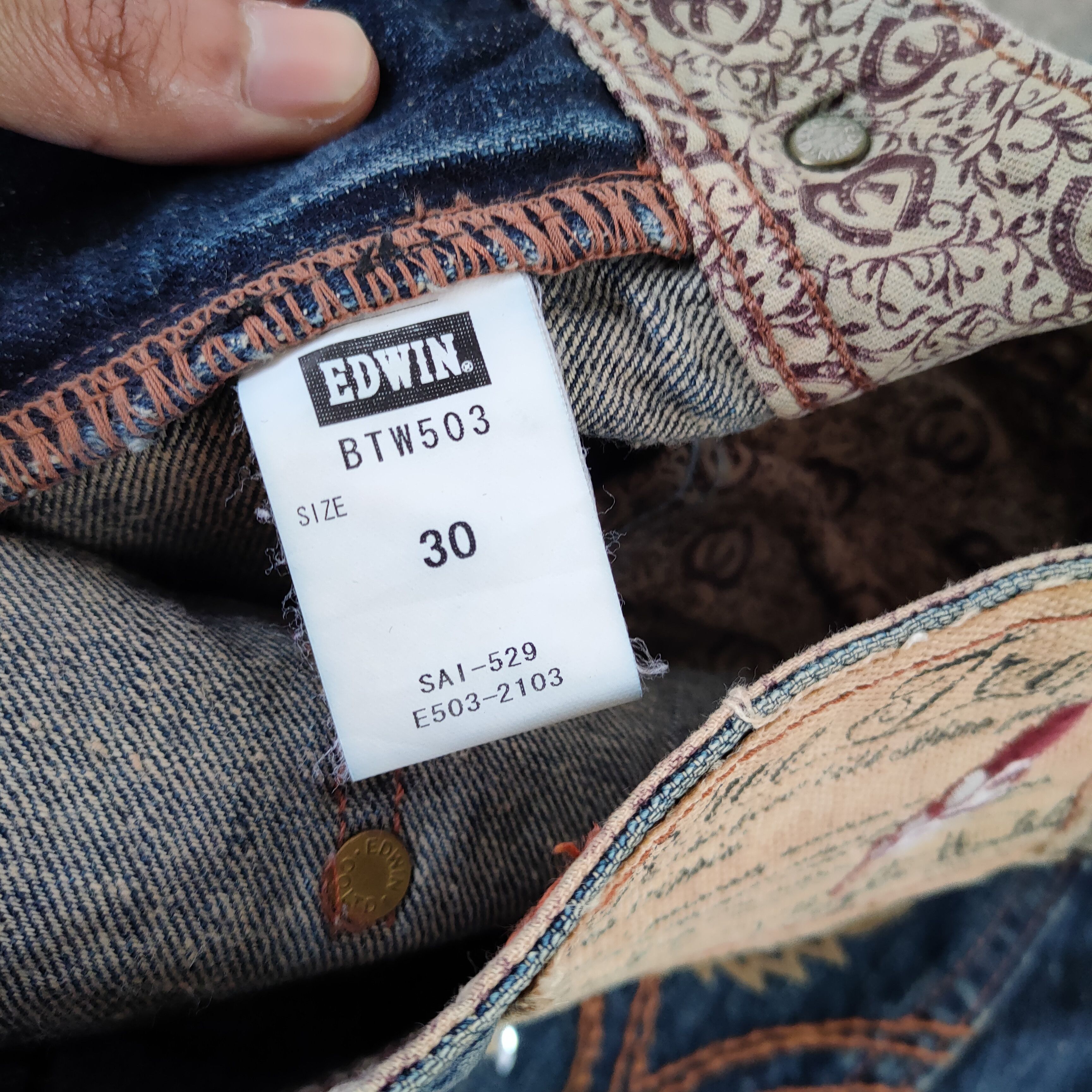 Edwin W32 VINTAGE EDWIN STORM WING FADED RIPPED JEANS PANTS Size US 32 / EU 48 - 16 Thumbnail