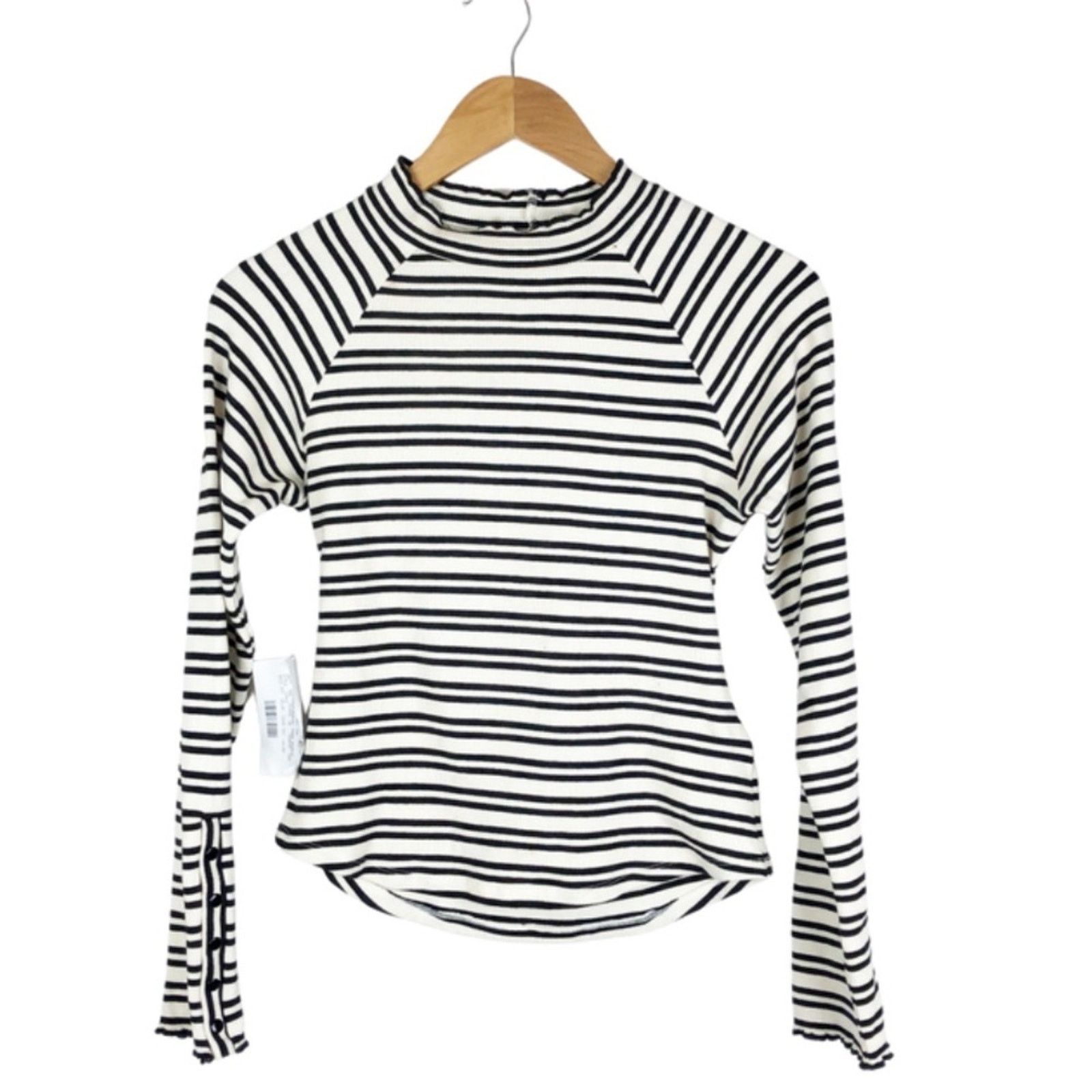 Free People New With Tag Women’s Free People Striped Cutout Top Ivory Size M / US 6-8 / IT 42-44 - 5 Thumbnail