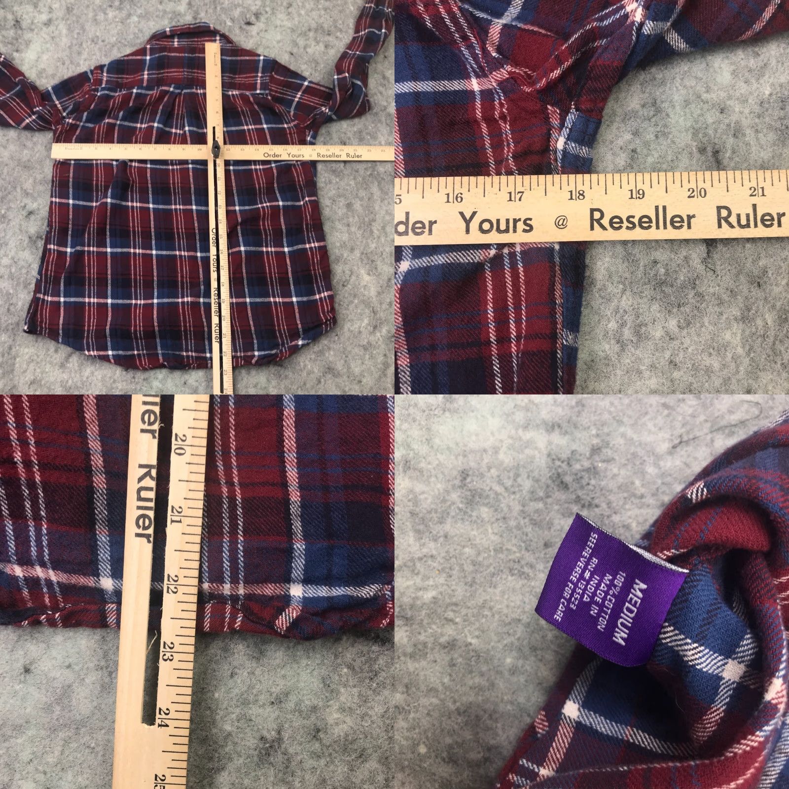 Vintage ALPINE LAKES Women's Button-Up Shirt Medium Red Plaid Cotton Flannel Long Sleeve Casual Size M / US 6-8 / IT 42-44 - 8 Thumbnail