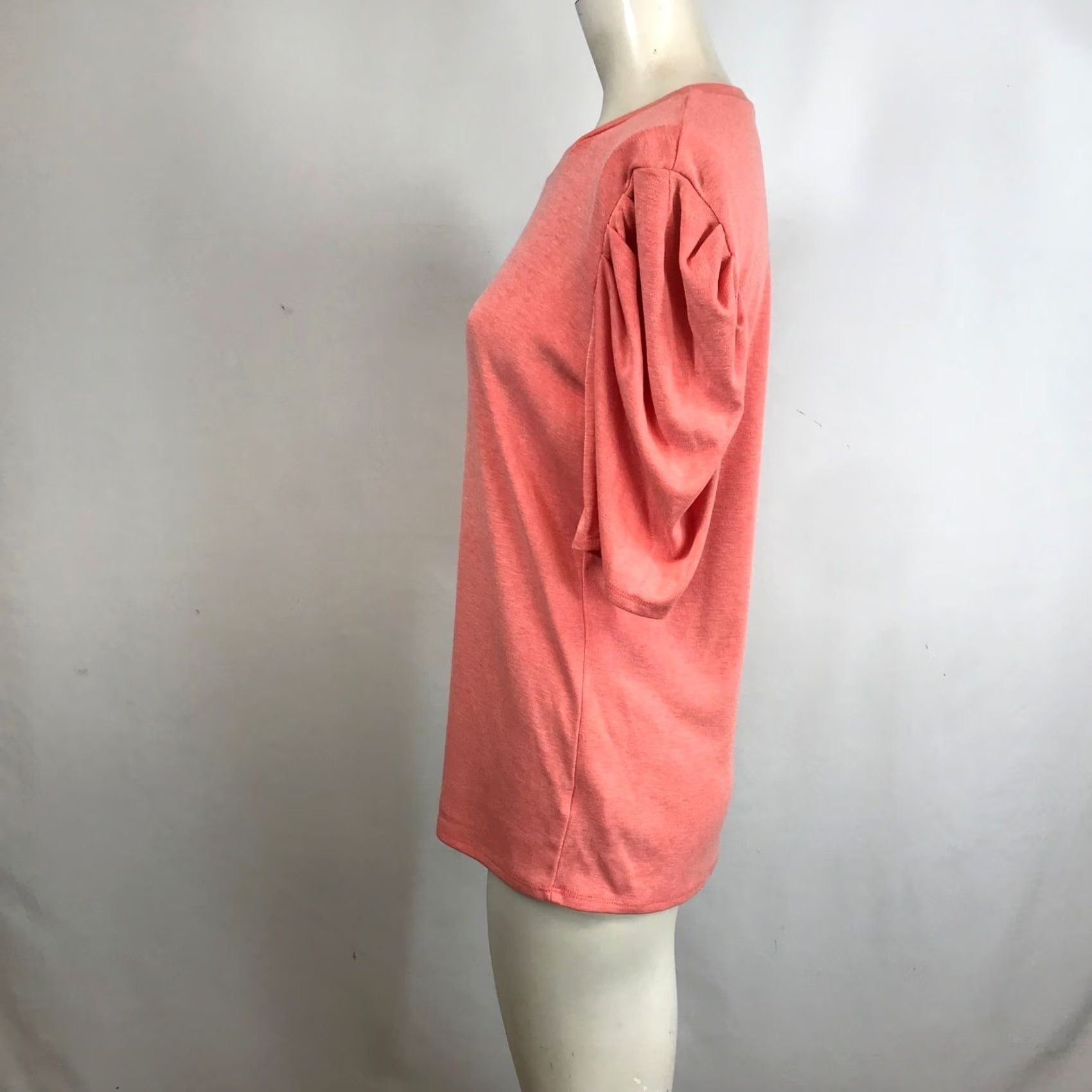 Vintage White Birch Coral Ribbed Knit Puff Sleeve T Shirt Women's XL Size XL / US 12-14 / IT 48-50 - 6 Thumbnail