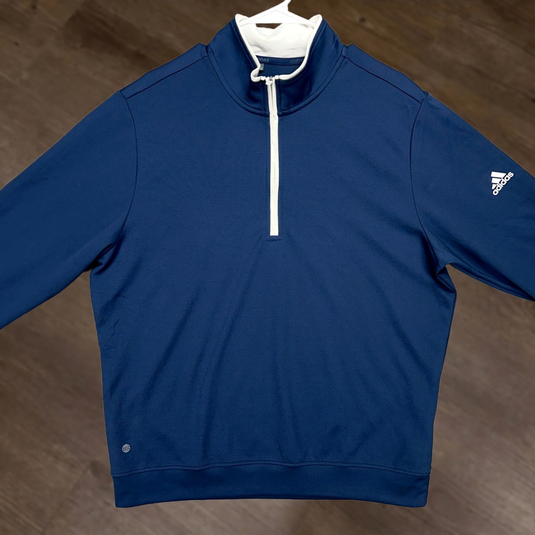 Adidas Adidas Mens Pullover Sweatshirt Large Blue Quarter Zip Logo Long Sleeve Sweatshirt Size US L / EU 52-54 / 3 - 1 Thumbnail