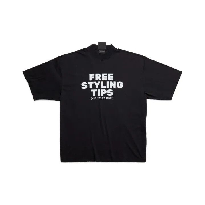 Balenciaga Balenciaga Black Graphic Short Sleeve T-Shirt Size US M / EU 48-50 / 2 - 1 Thumbnail