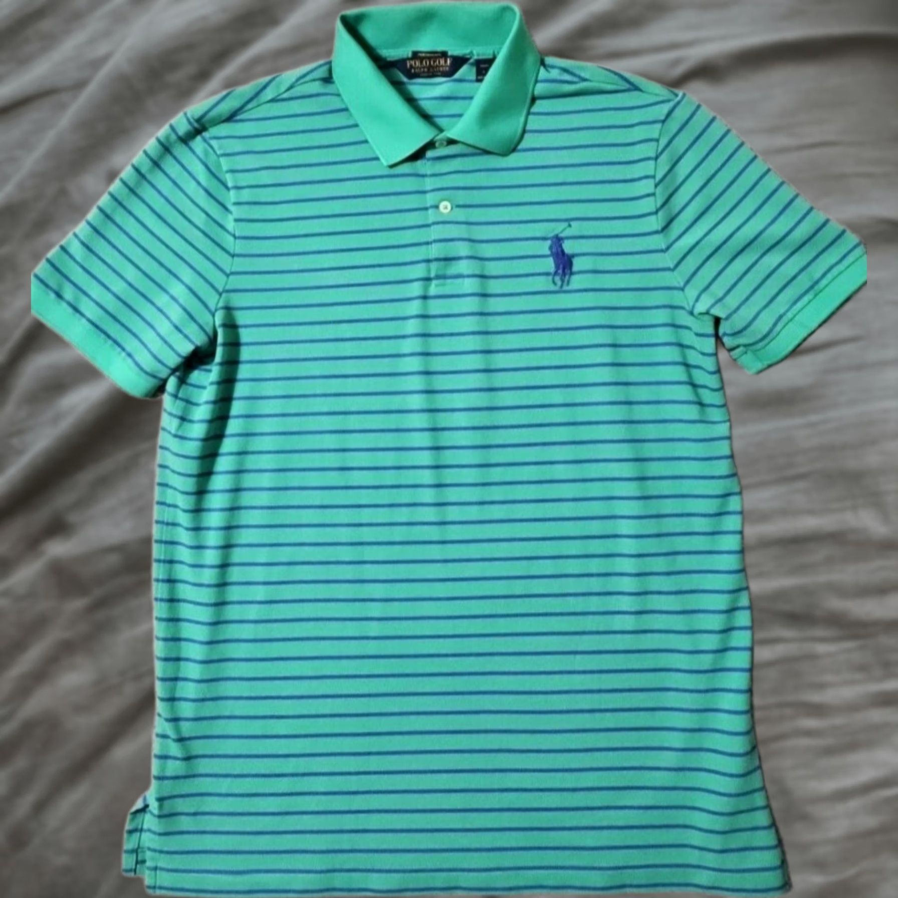 Polo Ralph Lauren Polo Ralph Lauren Golf Shirt Men's Large Striped Green PRO FIT Short Sleeved Size US L / EU 52-54 / 3 - 1 Thumbnail
