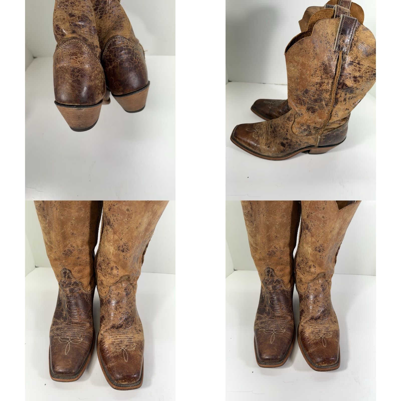 Justin Boots Justin Bent Rail Wildwood Boots Women 10 B Brown Leather Crackled Western BRL122 Size US 10 / IT 40 - 10 Thumbnail