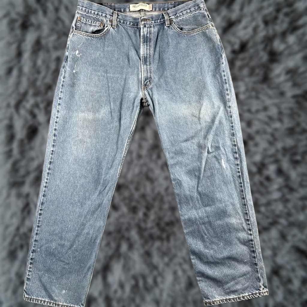 Levi's Levis 550 Jeans Mens 40x32 Blue Relaxed Fit Tapered Leg Denim Distressed Fade Size US 40 / EU 56 - 1 Thumbnail