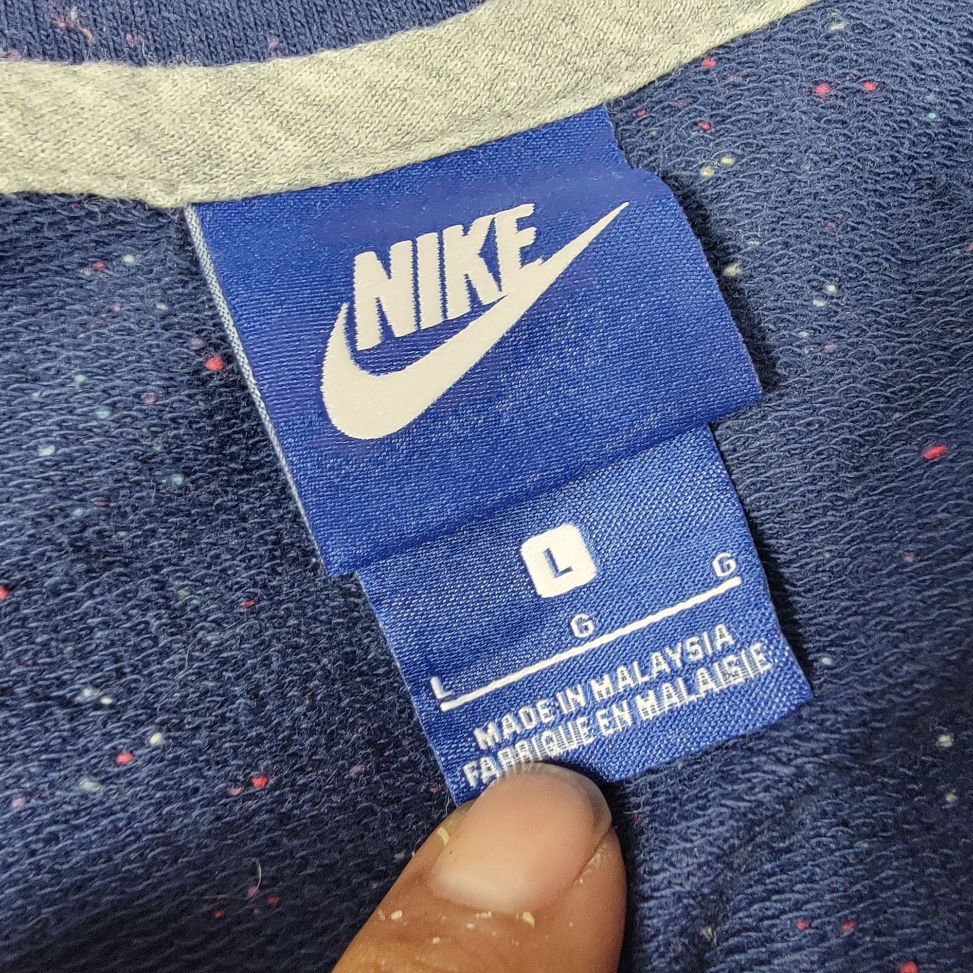 Nike Nike Adults Large Blue Speckled Full Zip Hoodie Sweater Casu Size US L / EU 52-54 / 3 - 4 Thumbnail