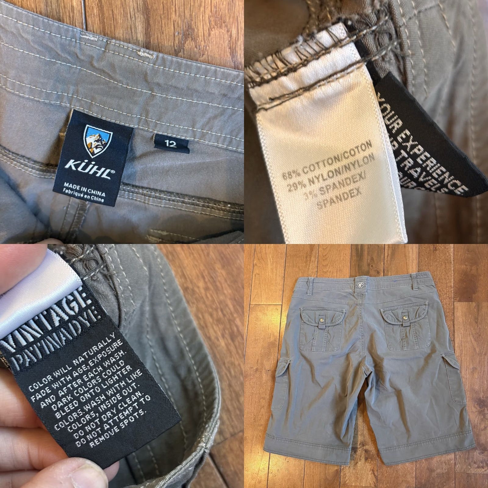 Vintage VINTAGE Kuhl Cargo Shorts Womens Gray sz 12 12" inseam Splash Patina Dye Size 34" / US 12 / IT 48 - 8 Thumbnail