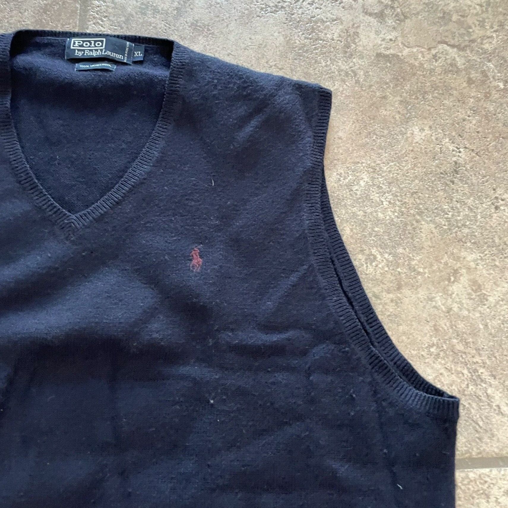 Polo Ralph Lauren VINTAGE Polo Ralph Lauren 100% Lambswool V-Neck Sweater Vest Mens Size XL Blue Size US XL / EU 56 / 4 - 2 Thumbnail
