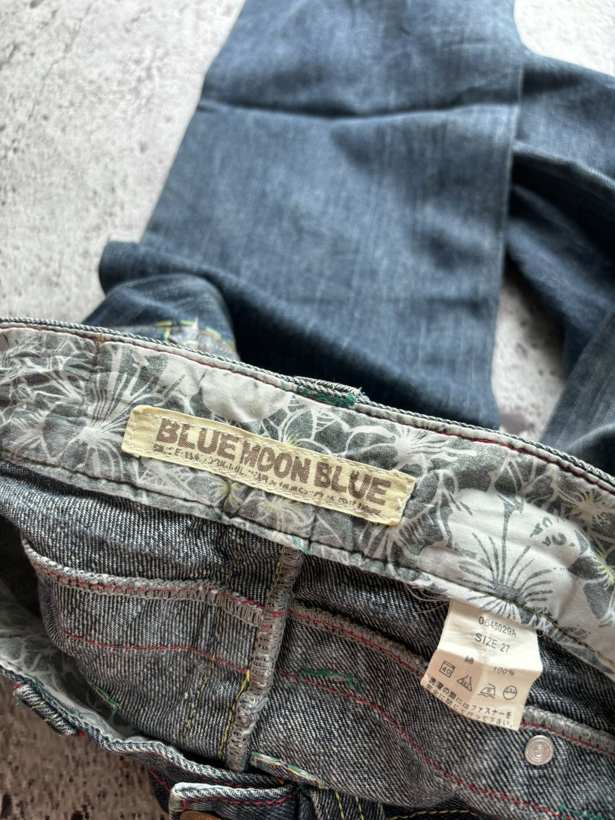 Hysteric Glamour Y2k Blue moon blue bootcut style jeans Size US 31 - 9 Thumbnail